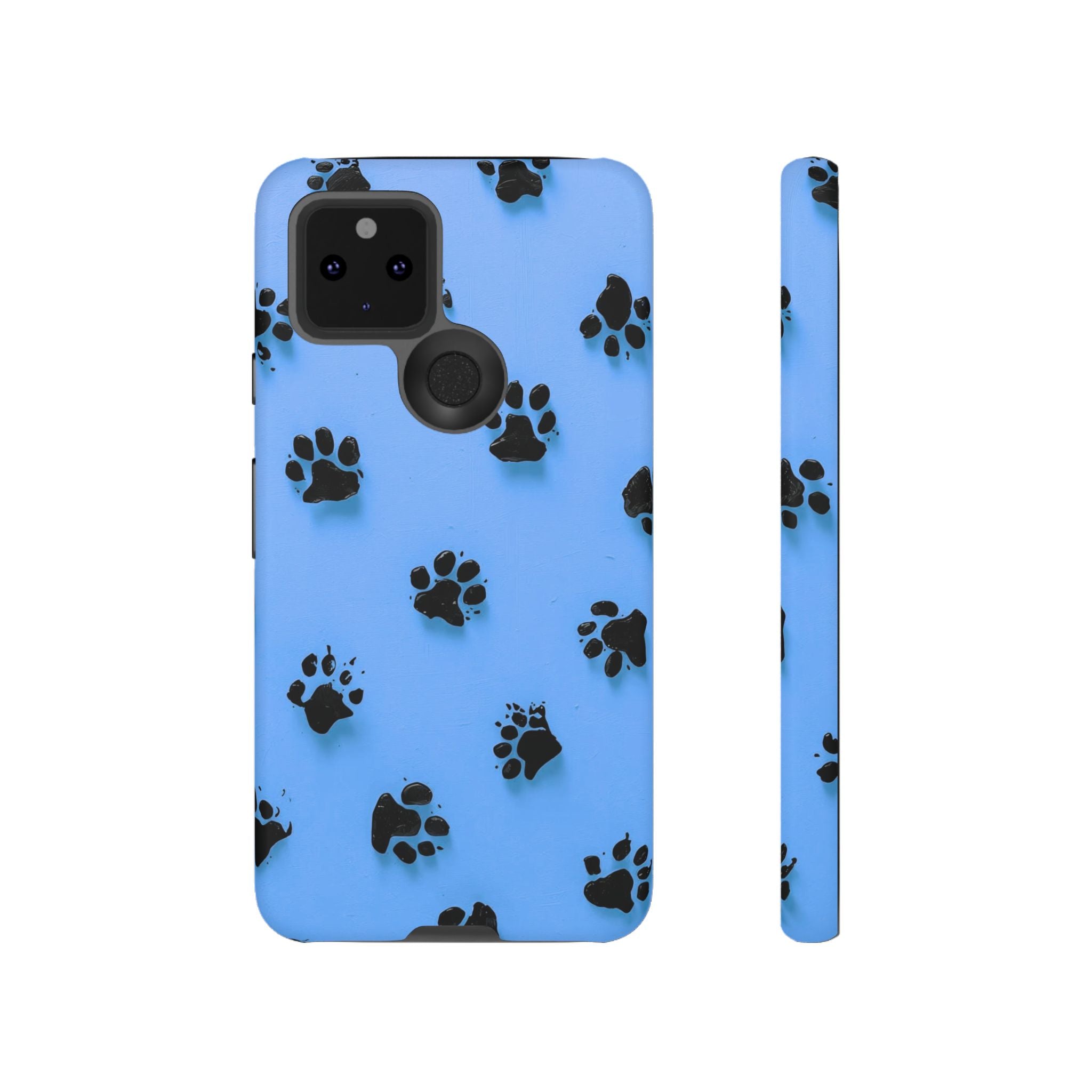 Blue Paw Print Tough Google Pixel Case — Protective Dog & Cat Lover Cover