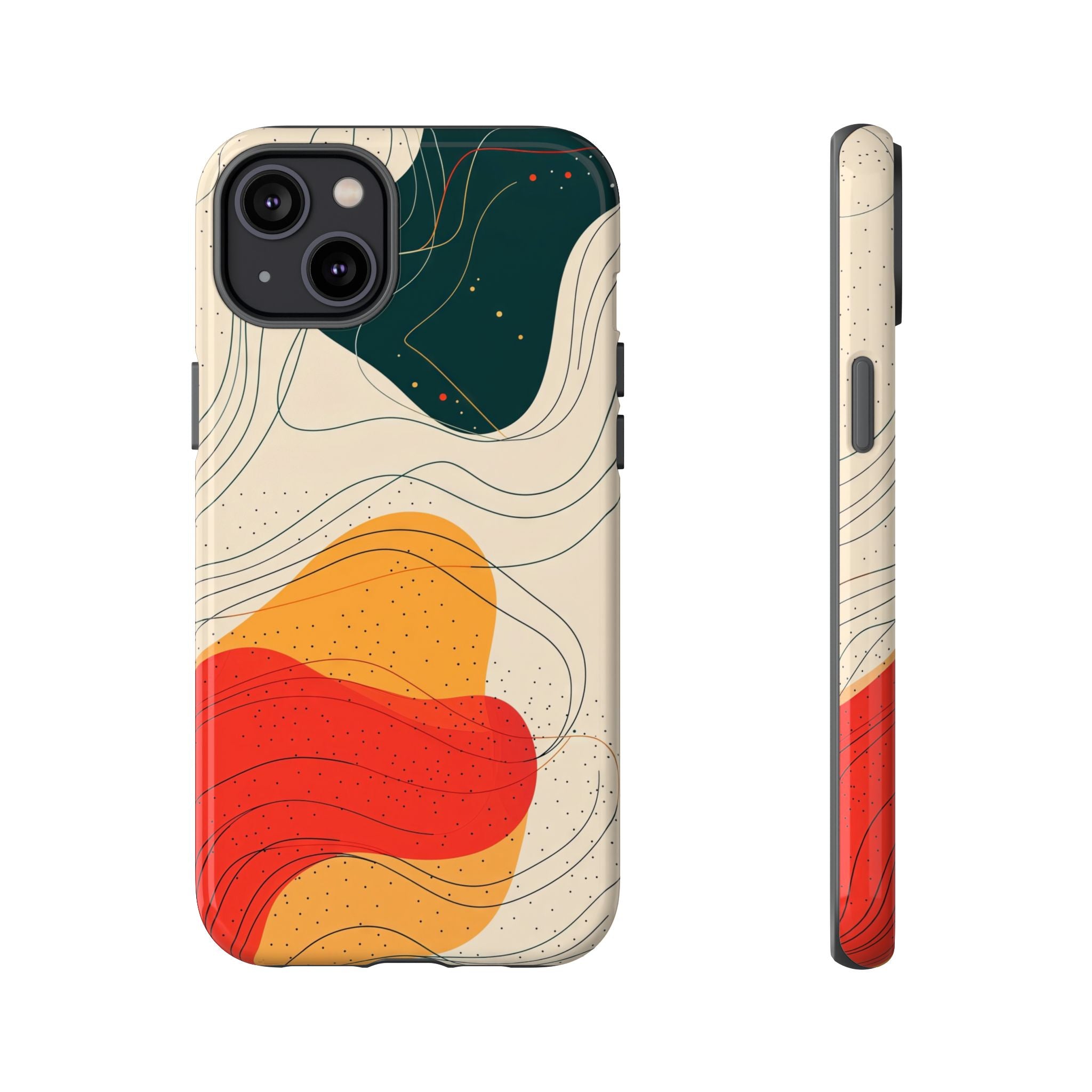 Abstract Retro Waves iPhone Case | Colourful Modern Art