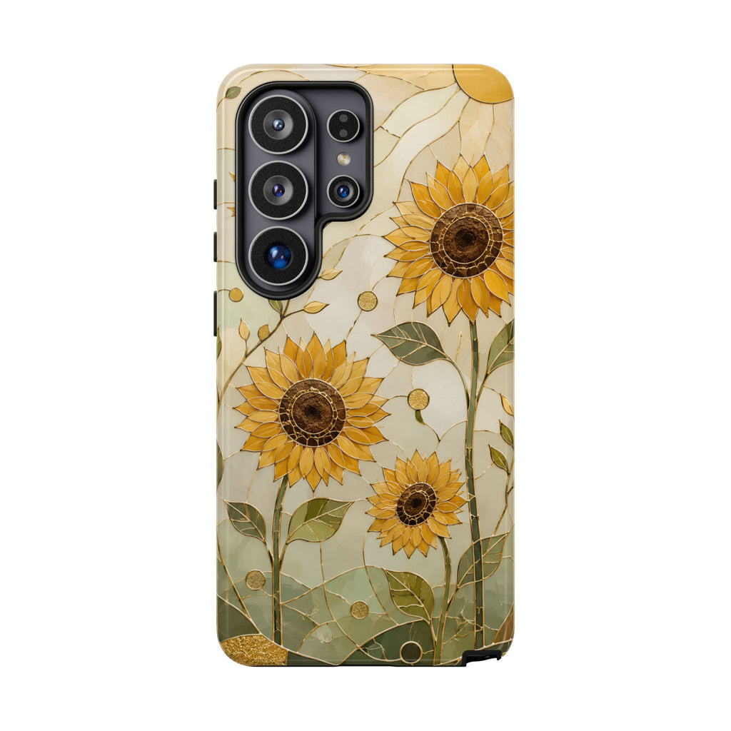 Sunflower Samsung Galaxy Phone Case | Stained Glass Floral Phone Case