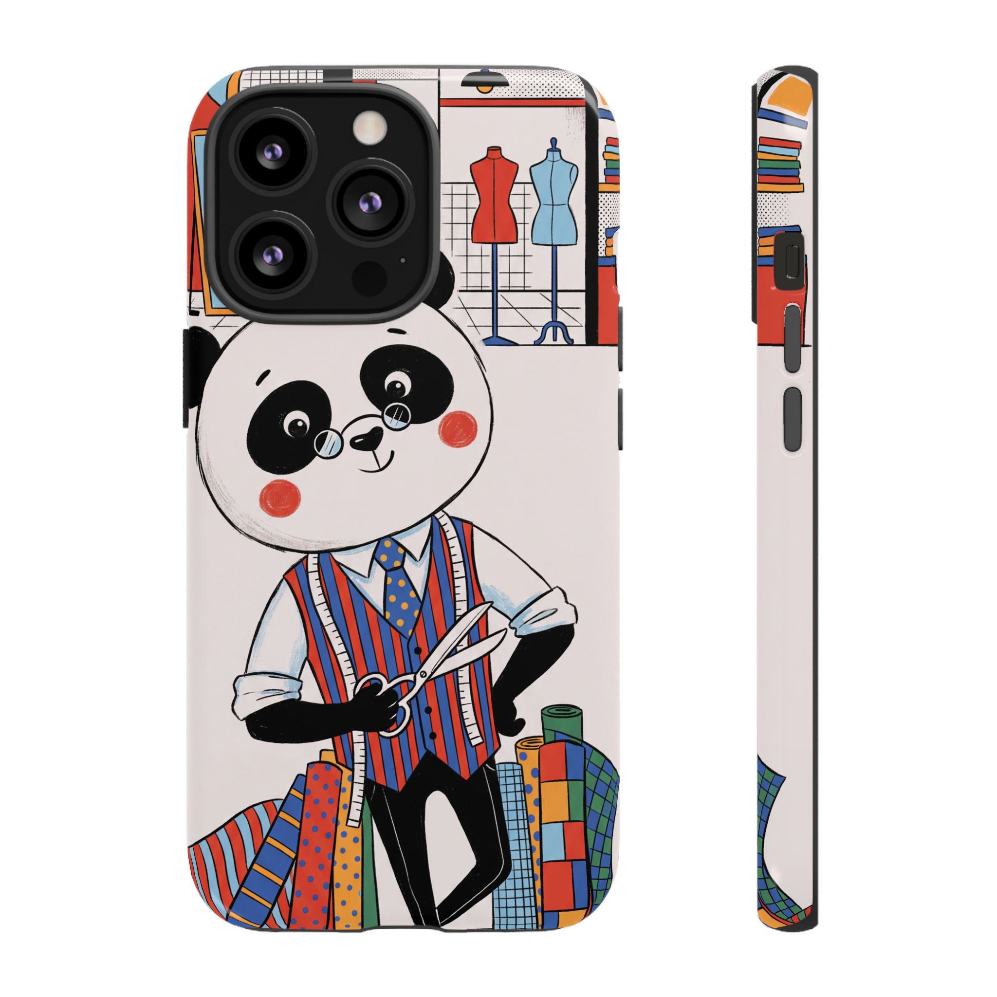 Panda Tailor iPhone Case | Cute Seamstress Cartoon