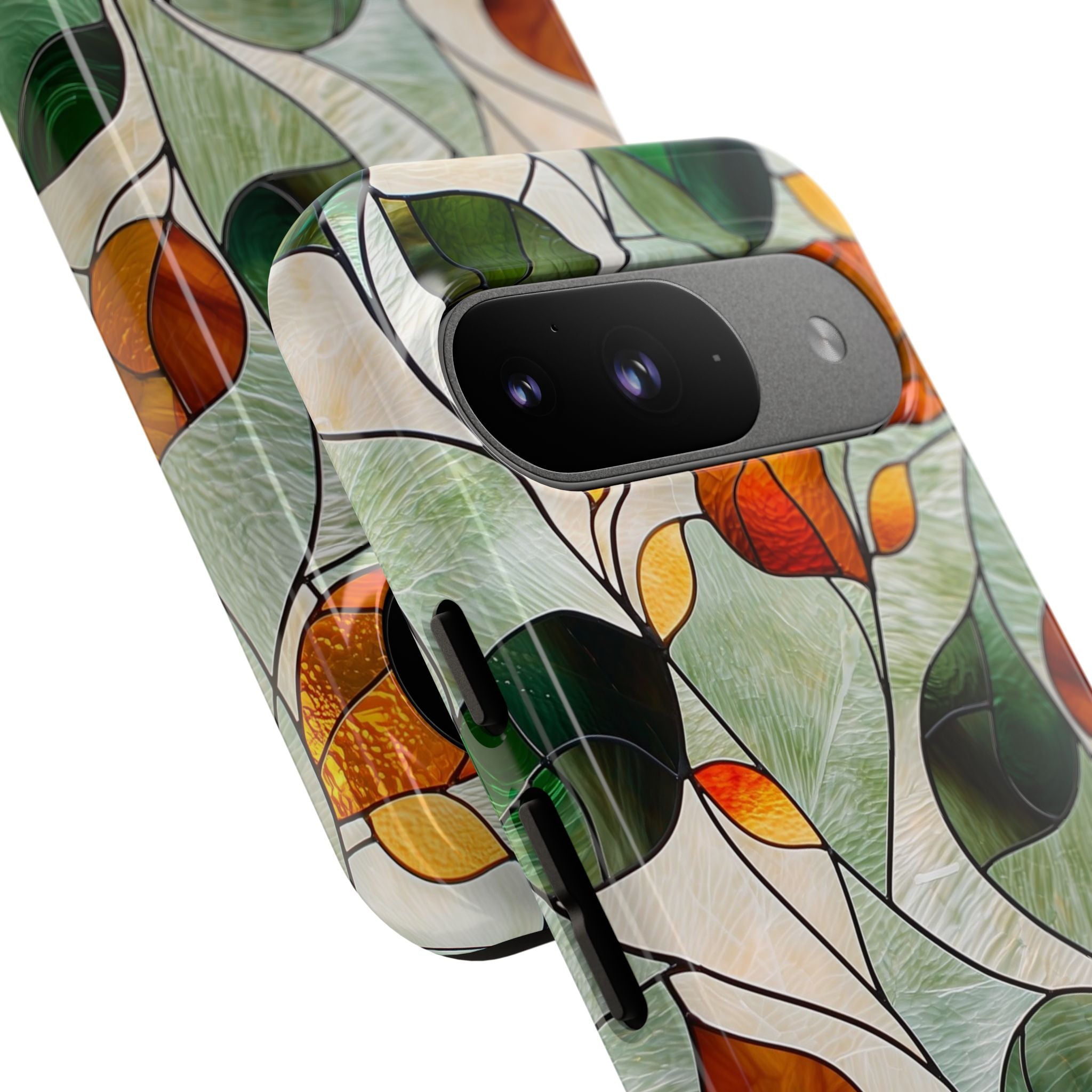 Autumn Stained Glass Leaf Google Pixel Case