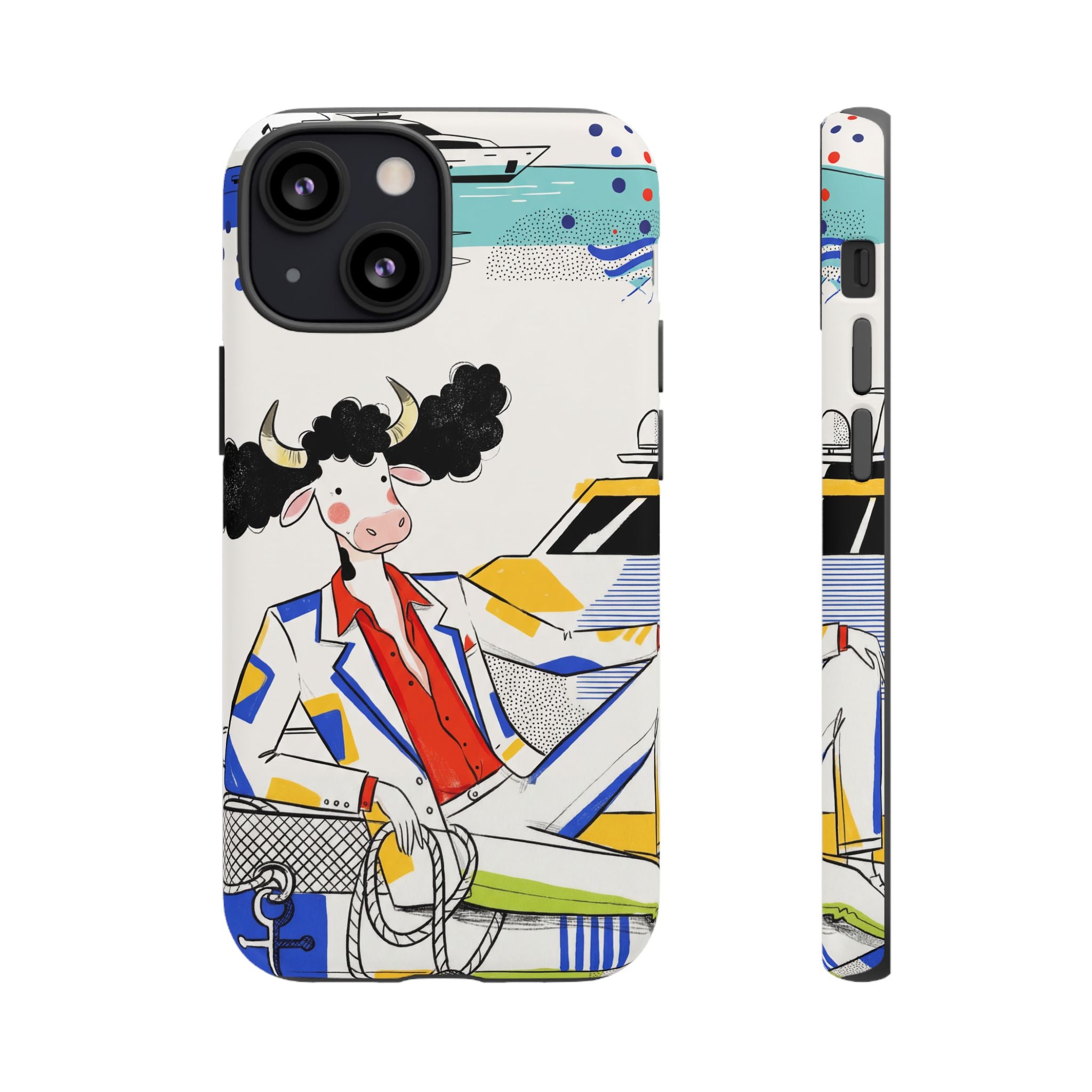 Nautical Cow Graphic Protective iPhone Case