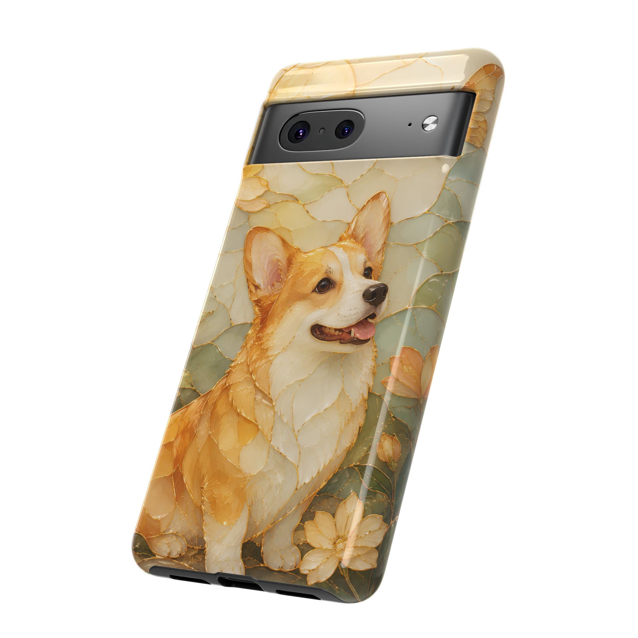 Corgi Google Pixel Phone Case | Stained Glass Dog Phone Case