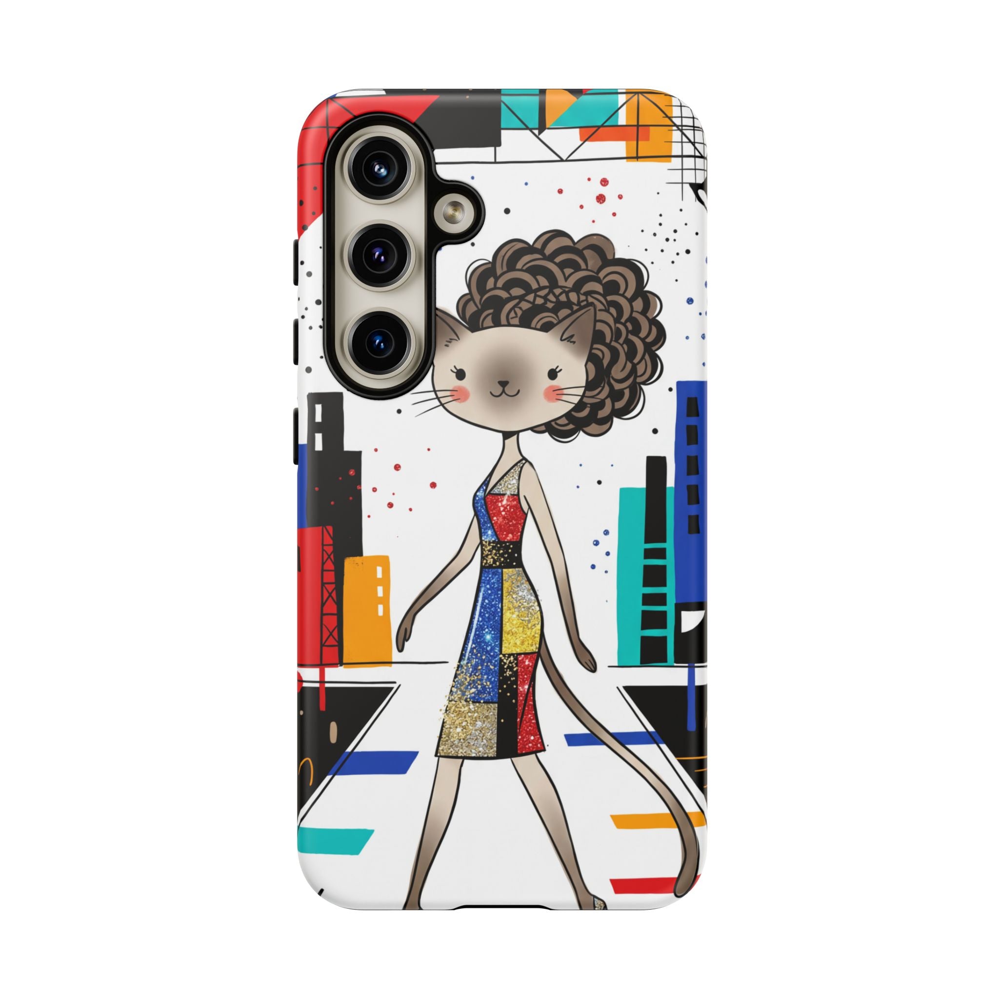 Catwalk City Samsung Galaxy Phone Case | Cute Fashion Cat