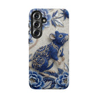 Asian Zodiac Rat Samsung Galaxy Phone Case | Blue & White Porcelain Art Slim Protective iPhone Case | Year of the Rat Gift