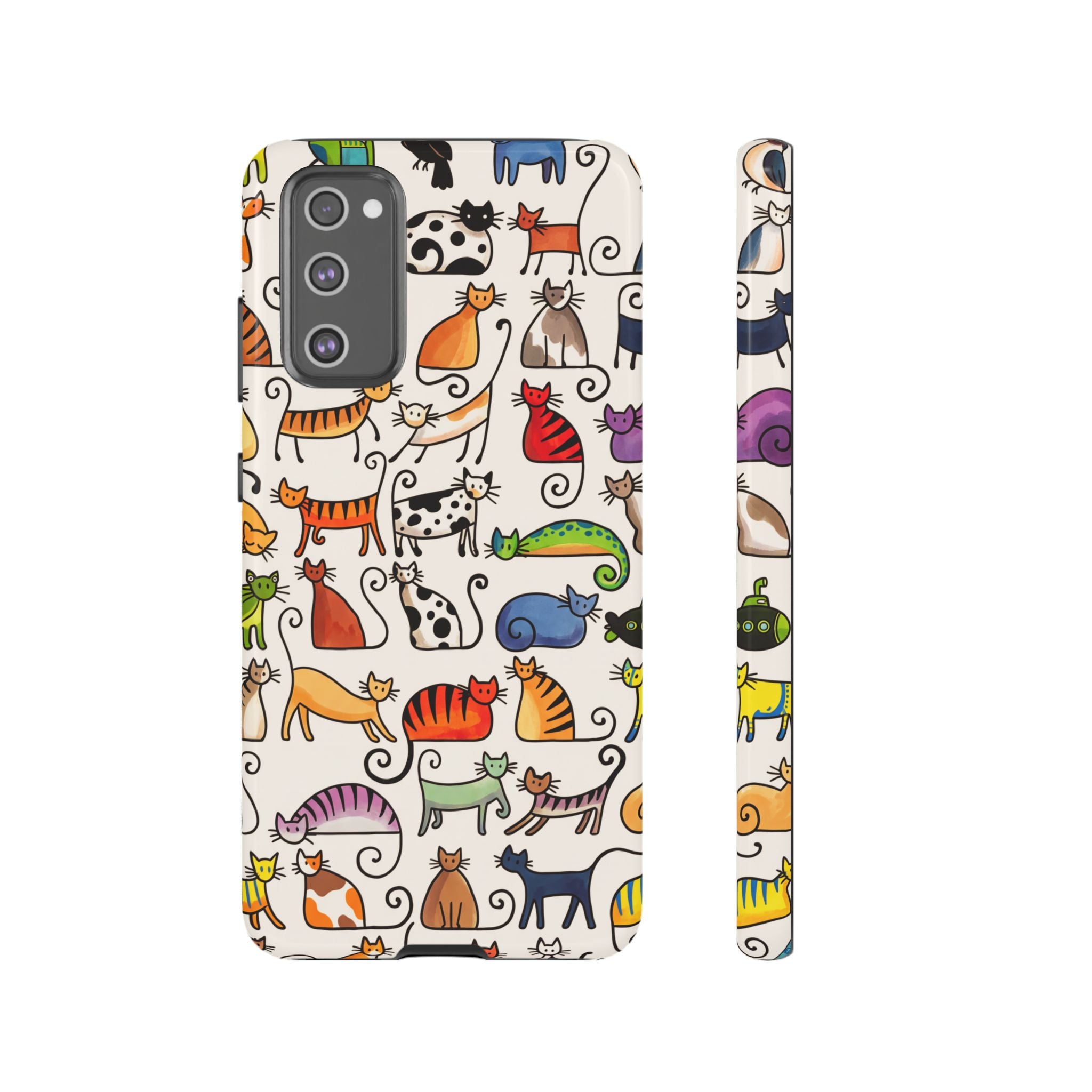 Cat Pattern Tough Samsung Galaxy Case | Colourful Cartoon Cats