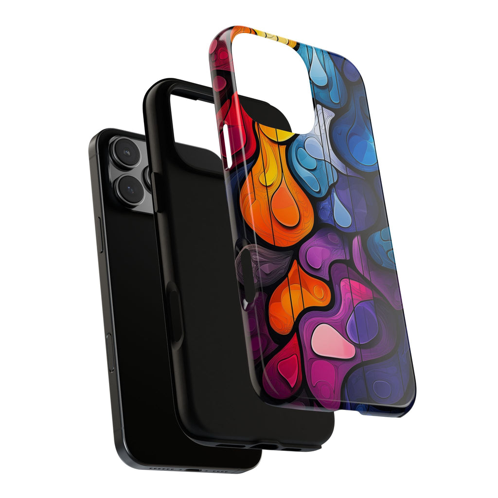 Abstract Colourful Drop iPhone Case — Vibrant Stained-Glass