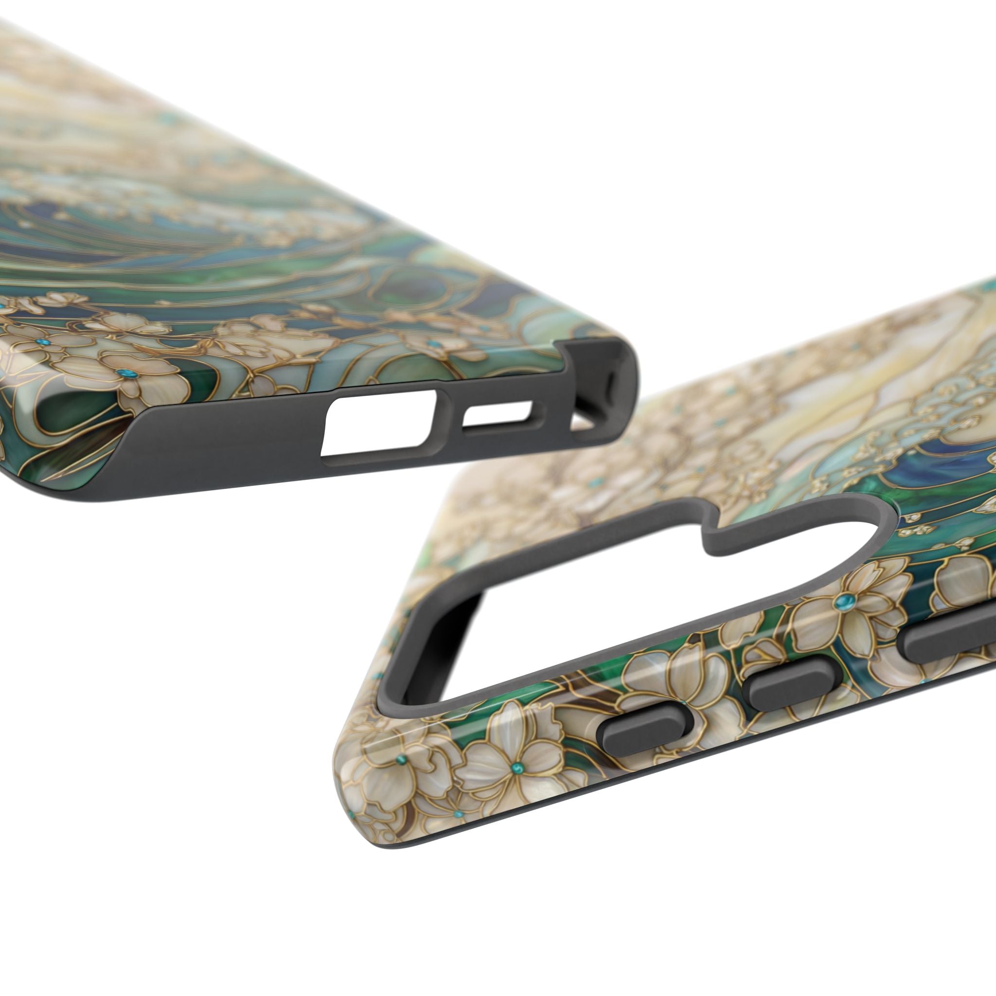 Elegant Ocean Wave Floral Art Samsung Galaxy Case