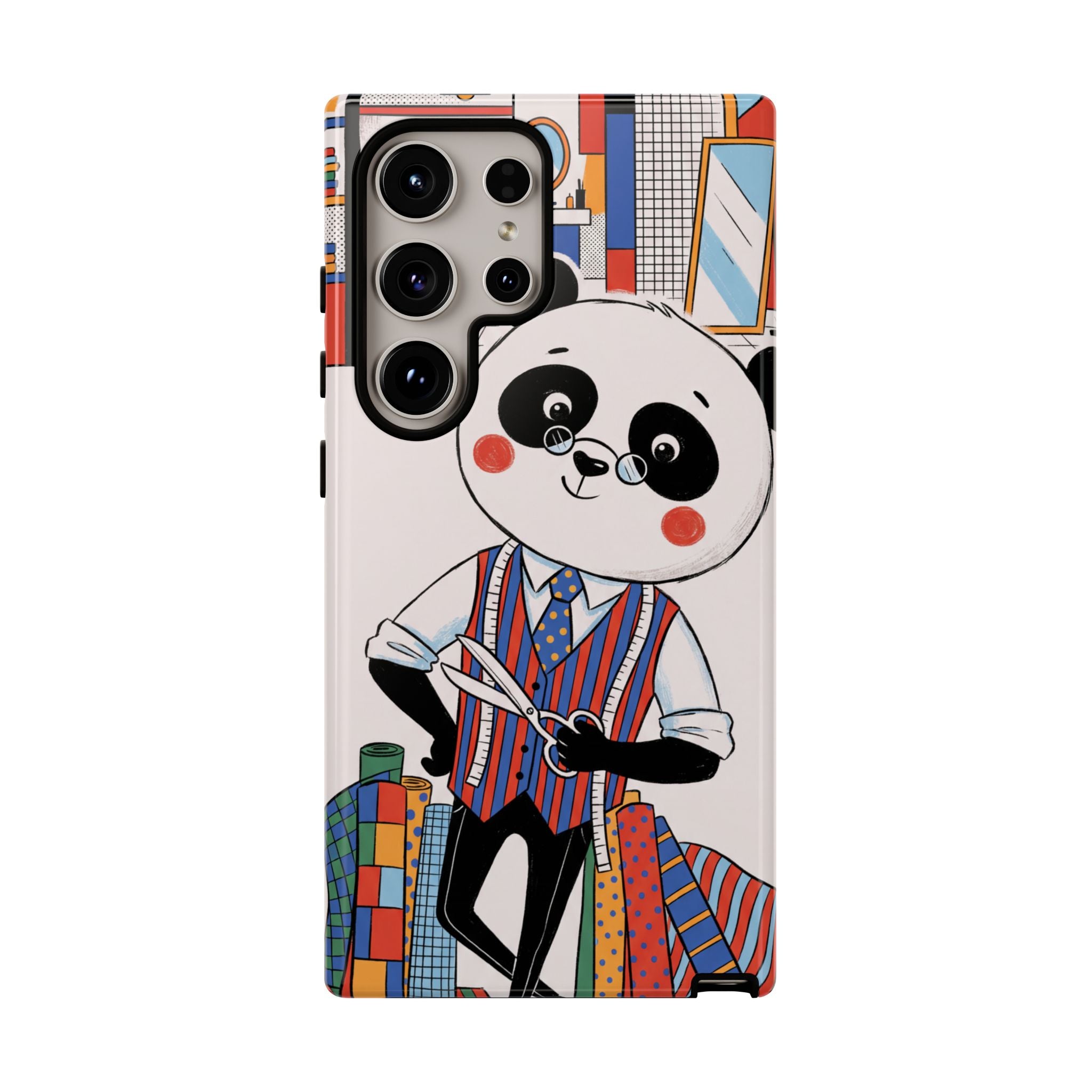 Panda Tailor Samsung Galaxy Phone Case | Cute Seamstress Cartoon