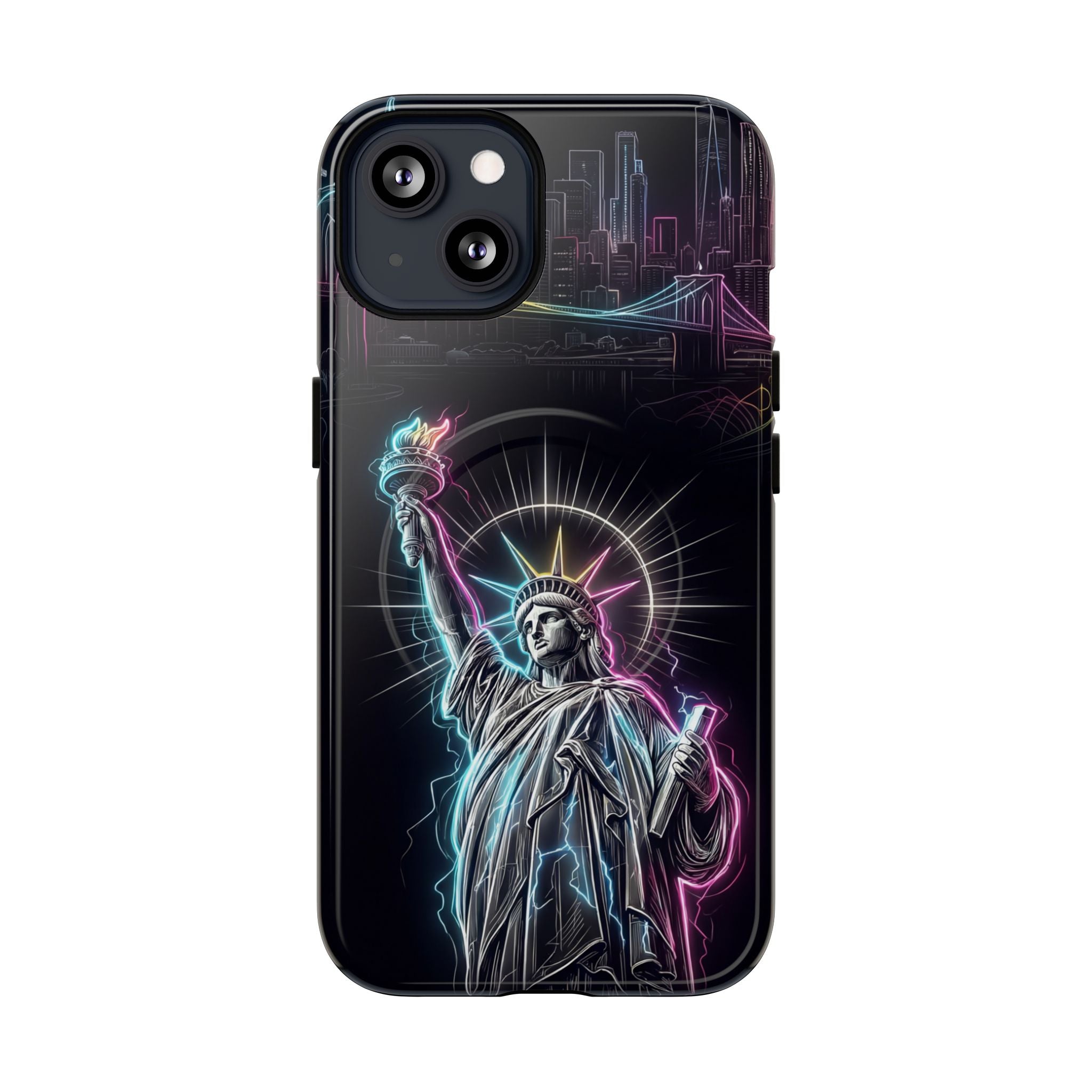 Neon Statue of Liberty Tough MagSafe iPhone Case