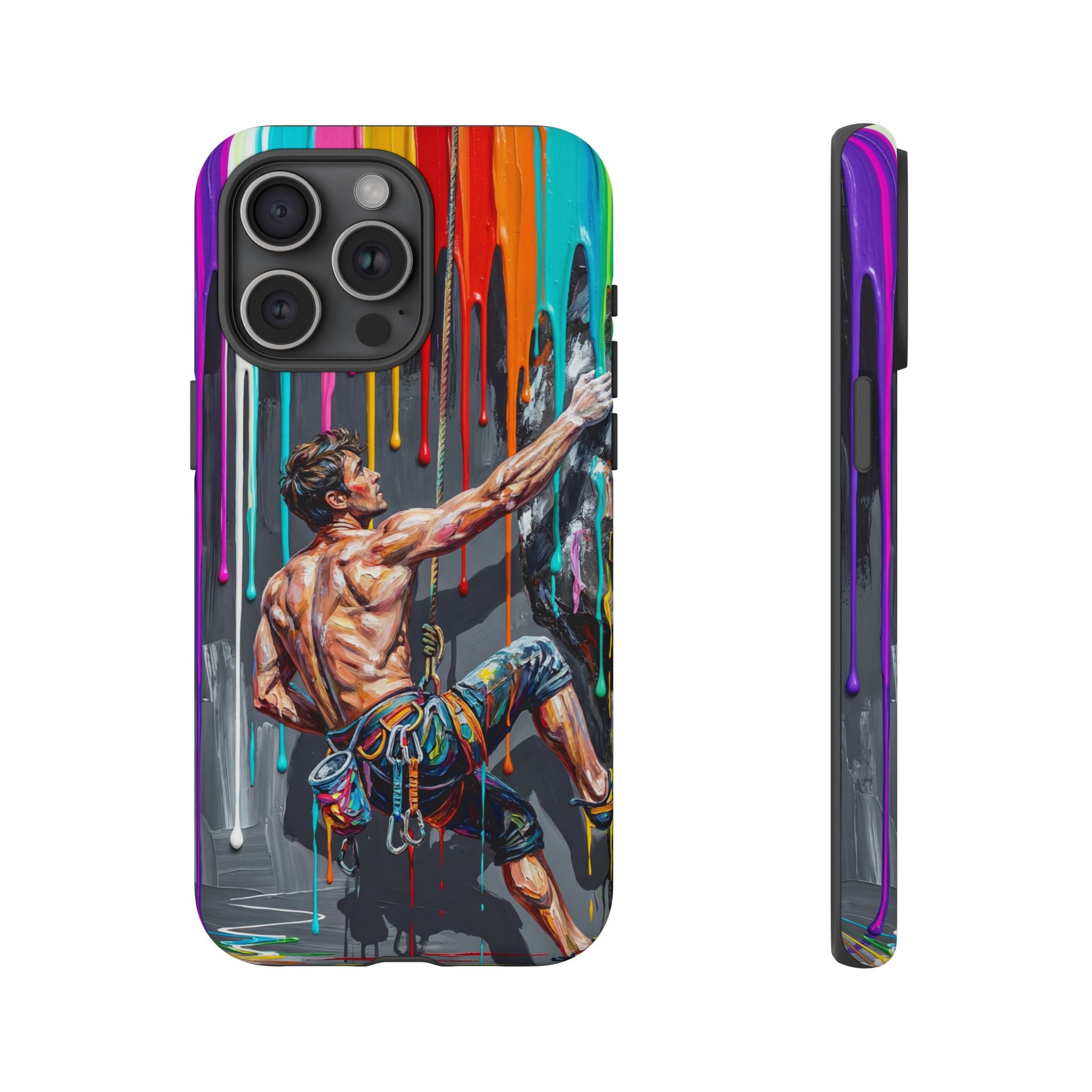 Colourful Rock Climber Art Protective iPhone Case