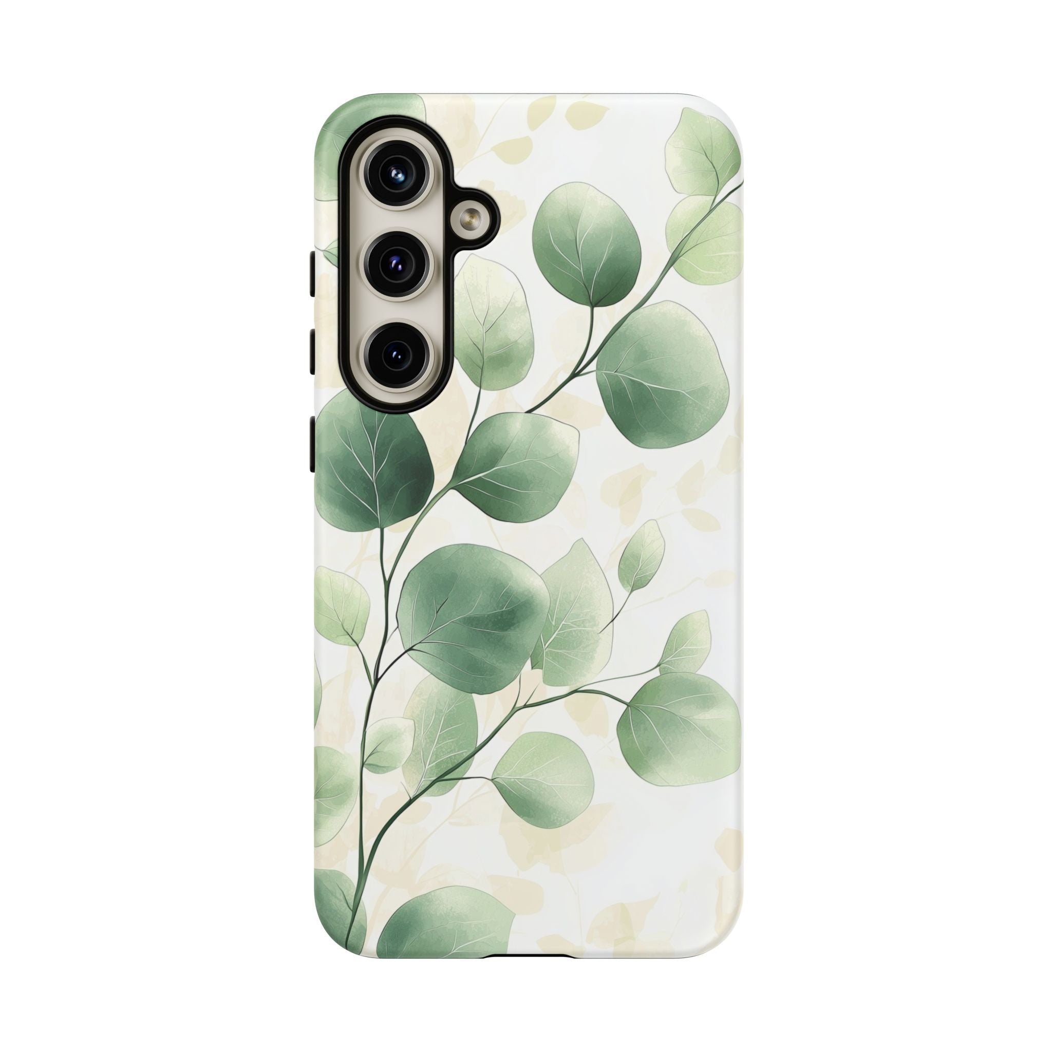 Botanical Eucalyptus Tough Samsung Galaxy Phone Case | Green Watercolour Leaf