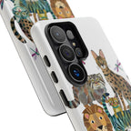Cute Jungle Cats Samsung Galaxy Phone Case | Colorful Animal Safari Protective Case