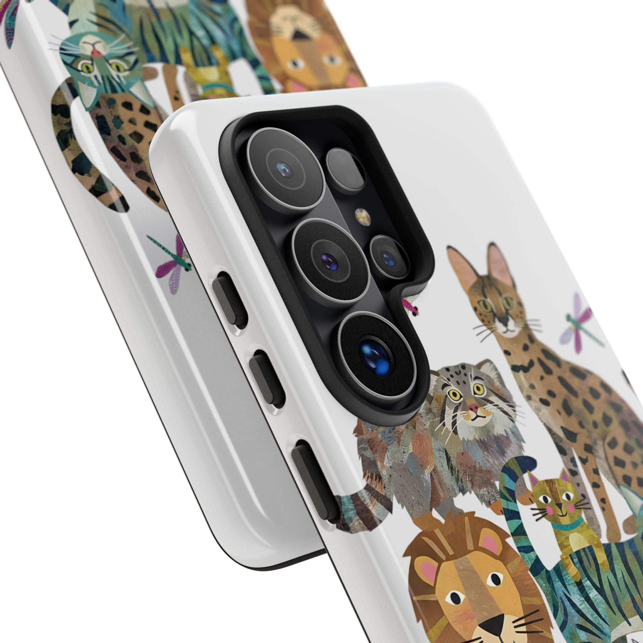 Cute Jungle Cats Samsung Galaxy Phone Case | Colorful Animal Safari Protective Case