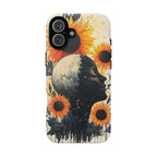 Sunflower Moon Art iPhone Case | Floral Celestial