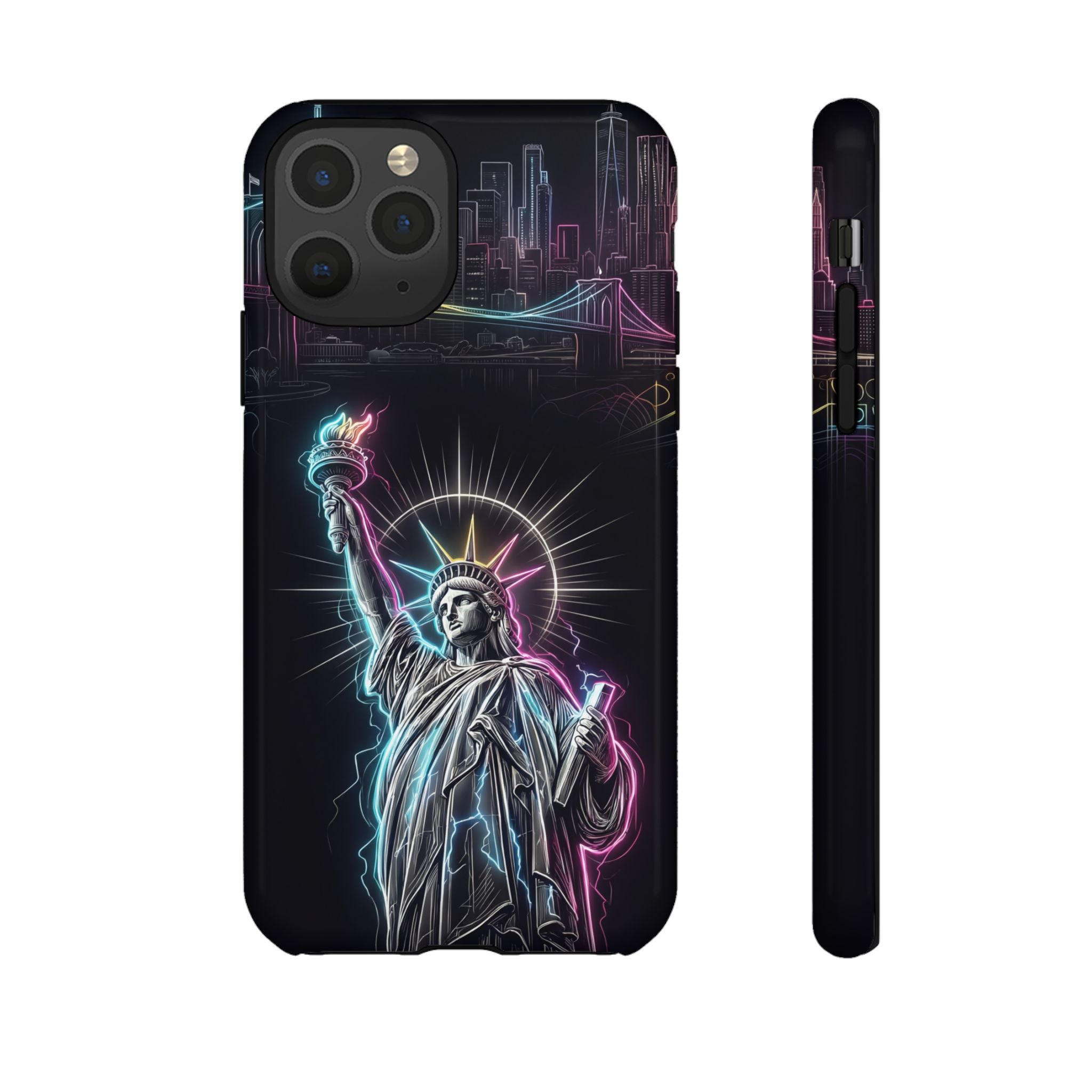 Neon Statue of Liberty Tough iPhone Case