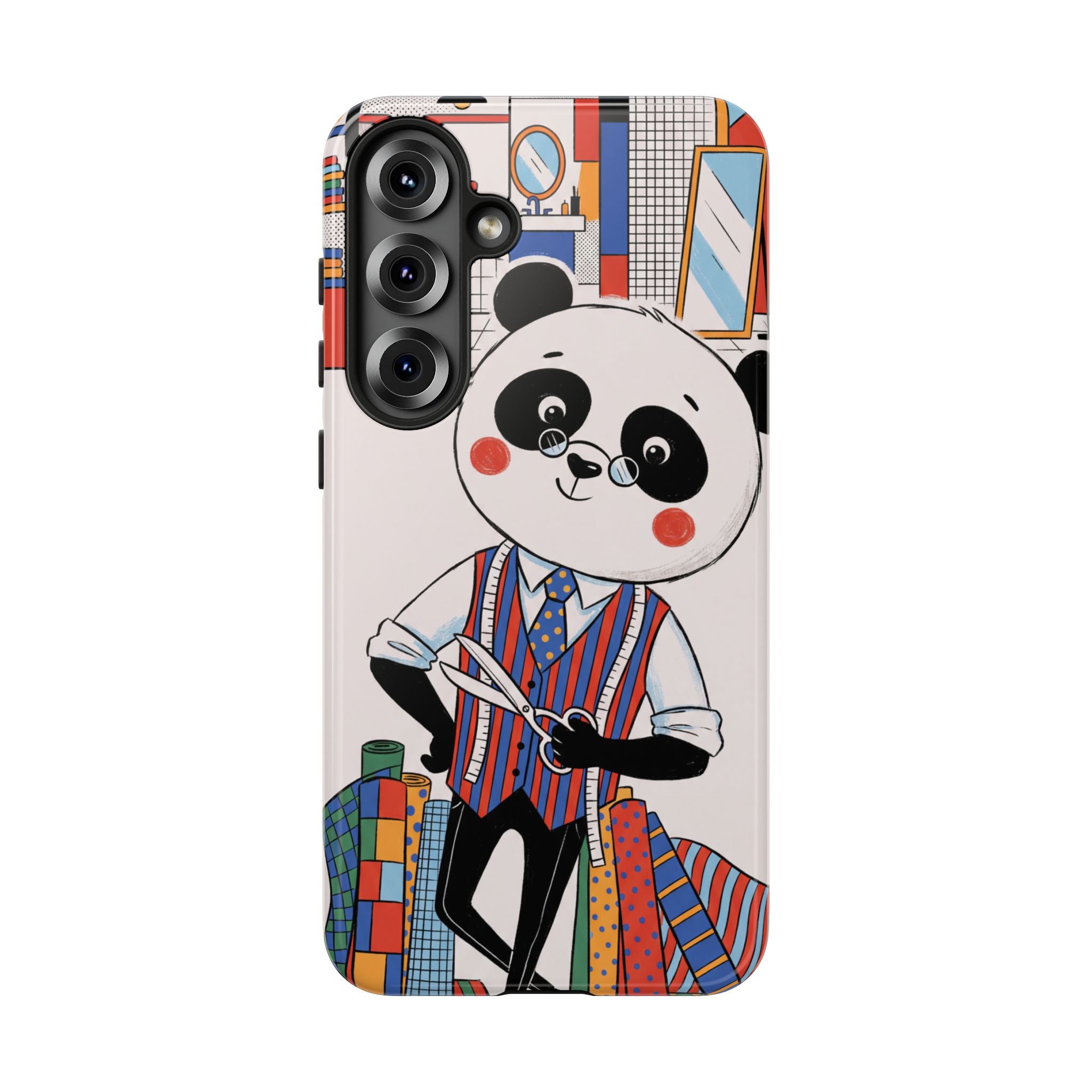Panda Tailor Samsung Galaxy Phone Case | Cute Seamstress Cartoon