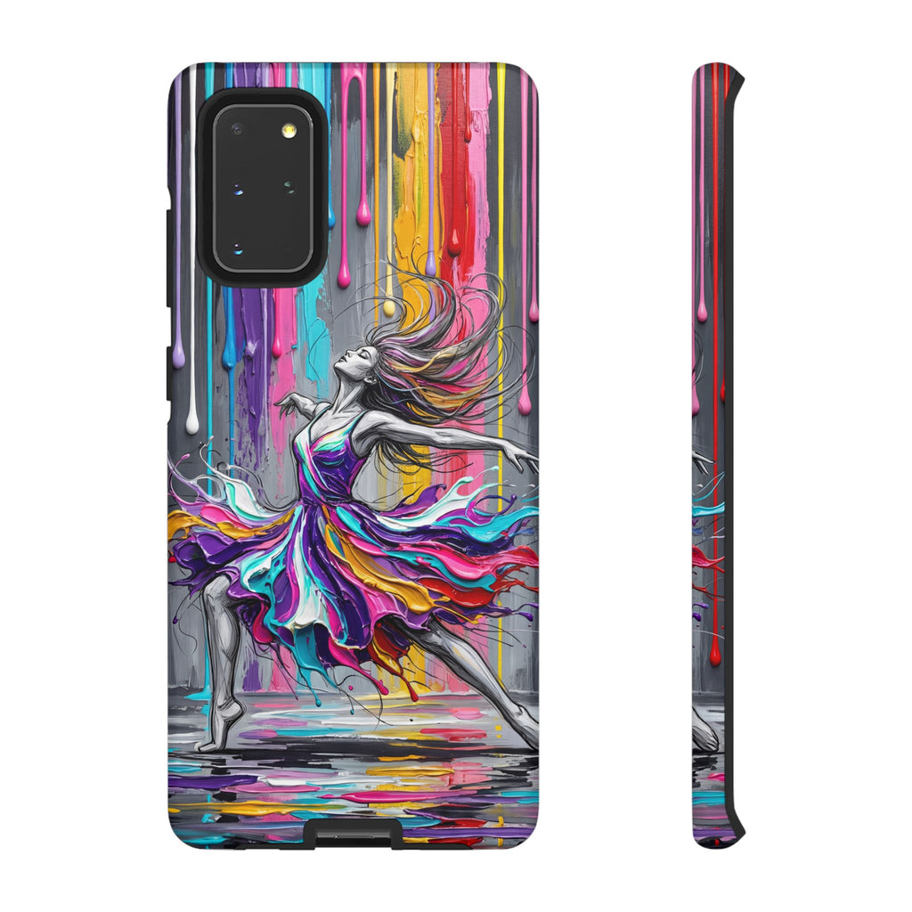 Colorful Dancer Tough Samsung Galaxy Phone Case | Vibrant Drip Art Protective Cover