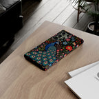 Peacock Floral Tough Samsung Galaxy Phone Case | Protective Phone Case with Colorful Garden Design