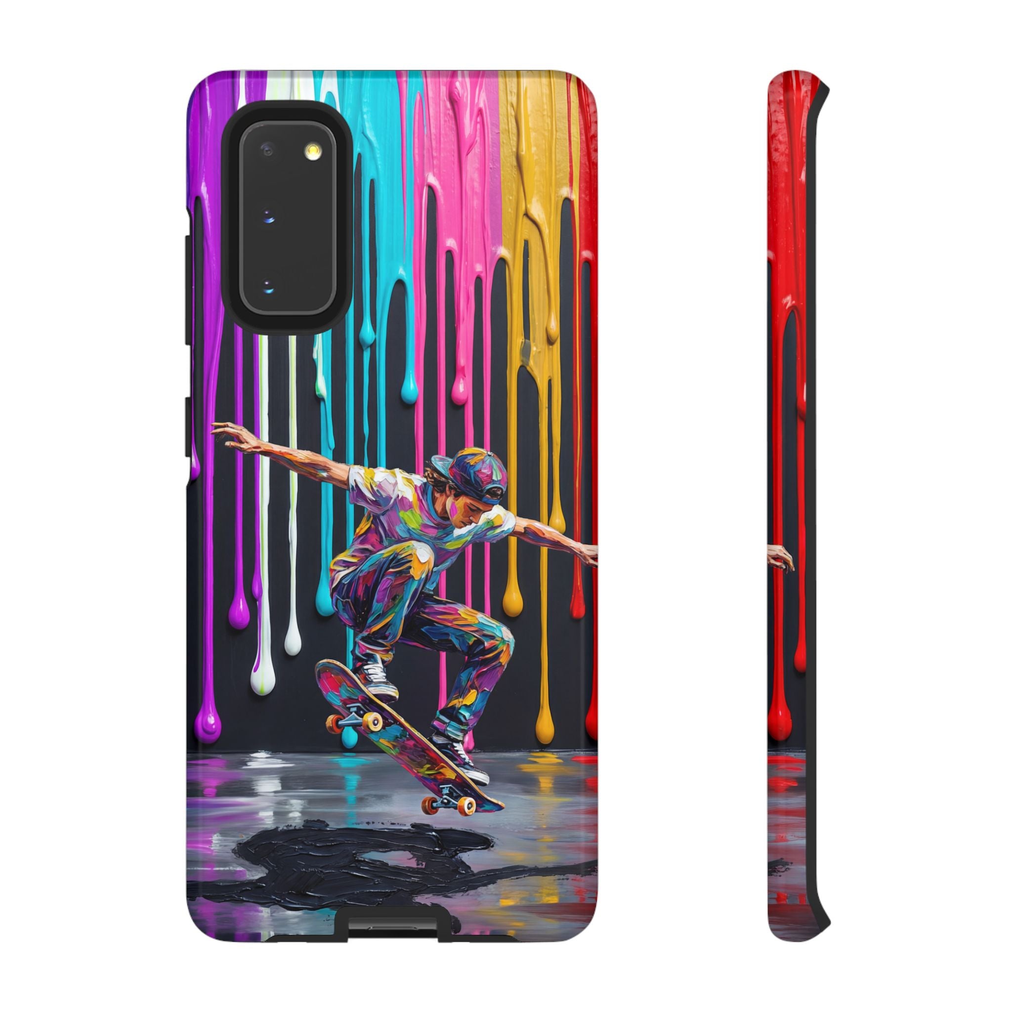 Colourful Drip Art Skateboarder Splash Samsung Galaxy Phone Case