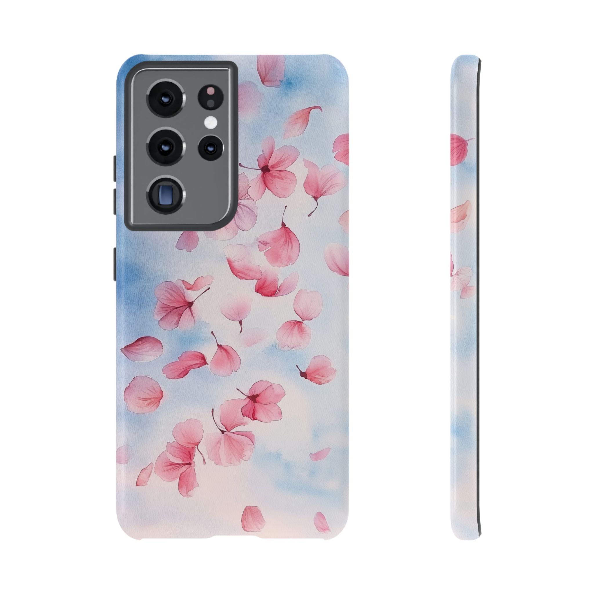 Floral Petal Tough Samsung Galaxy Case | Pink Falling Blossoms