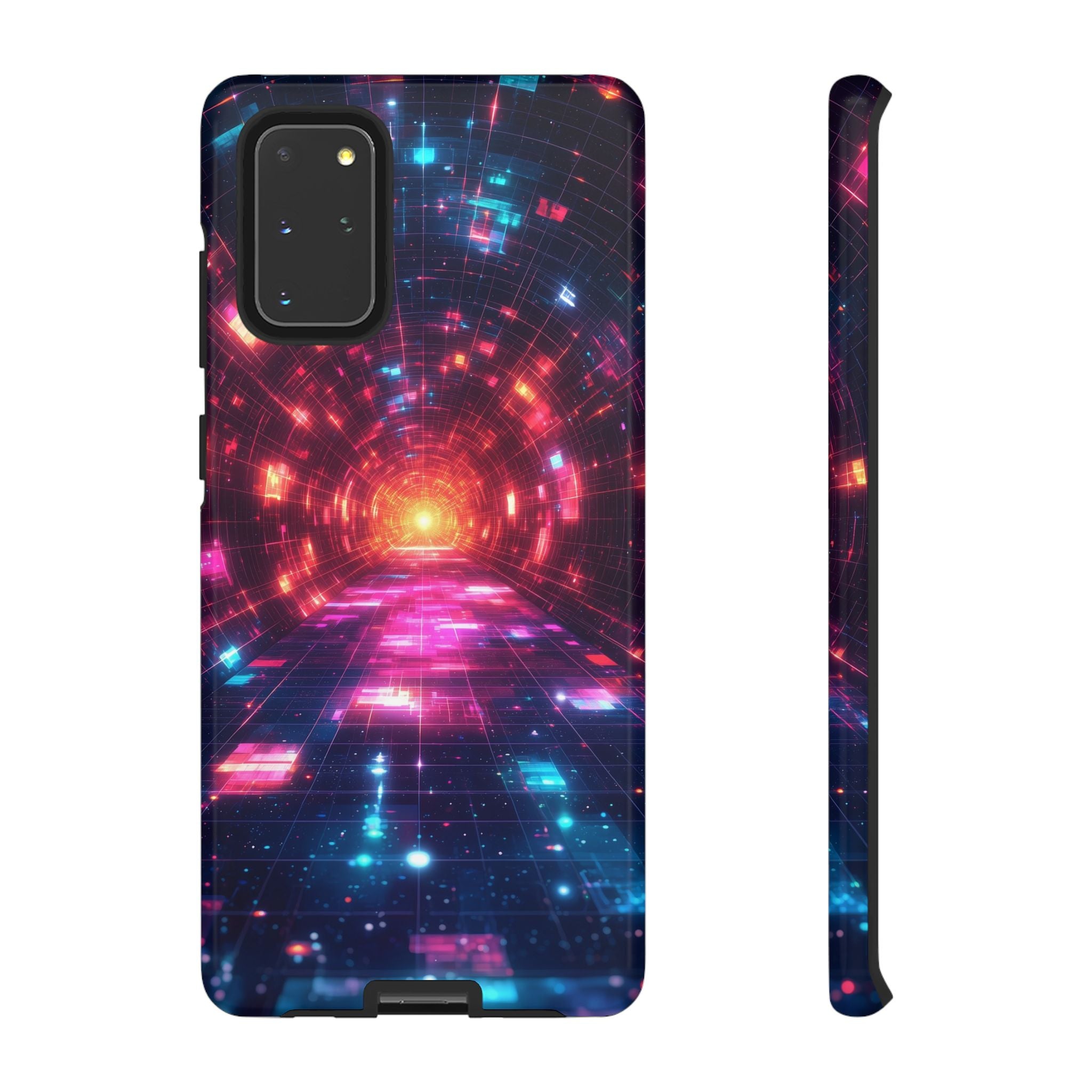 Neon Tunnel Tough Samsung Galaxy Case — Retro Futuristic Galaxy Design
