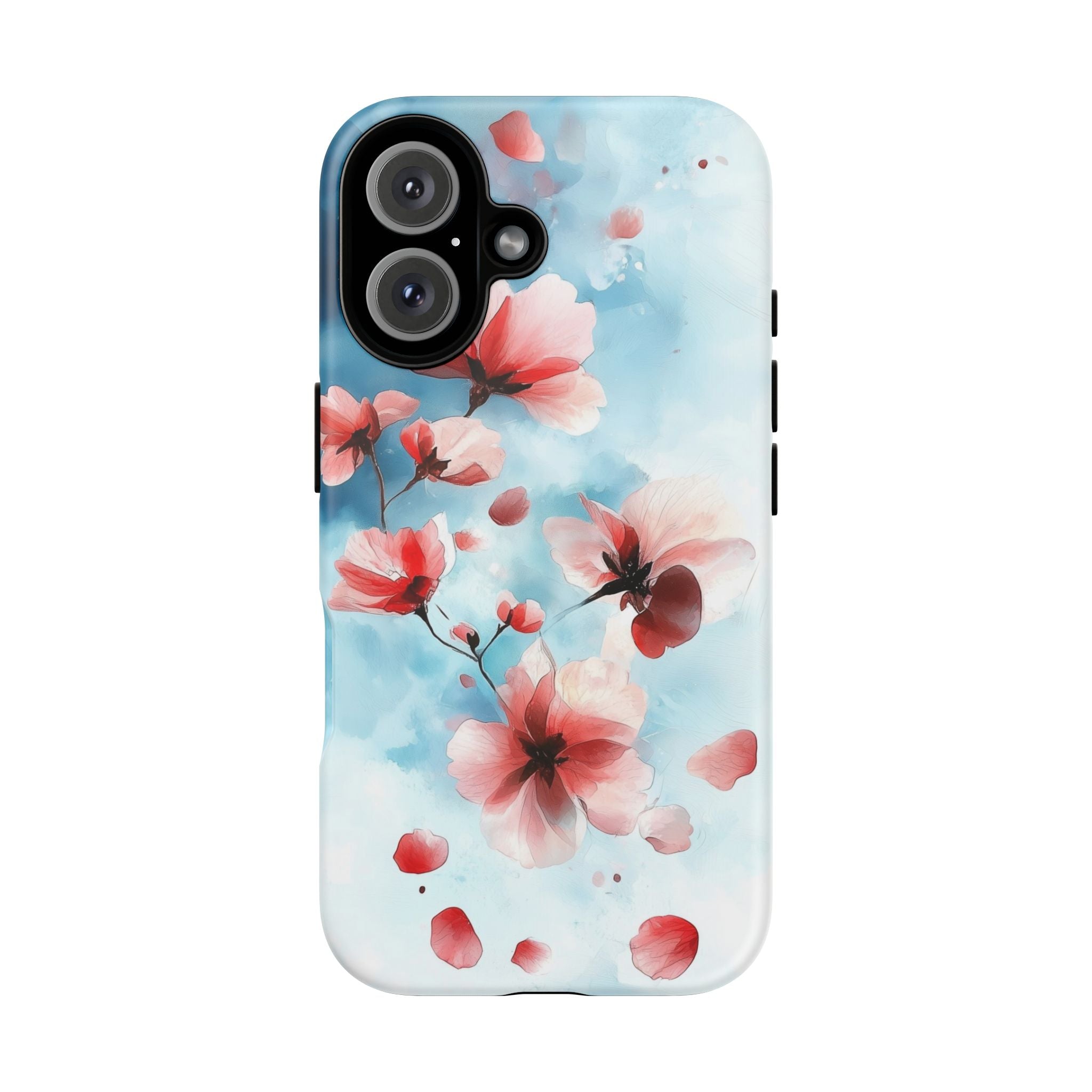 Floral Cherry Blossom iPhone Case | Pastel Pink Blue