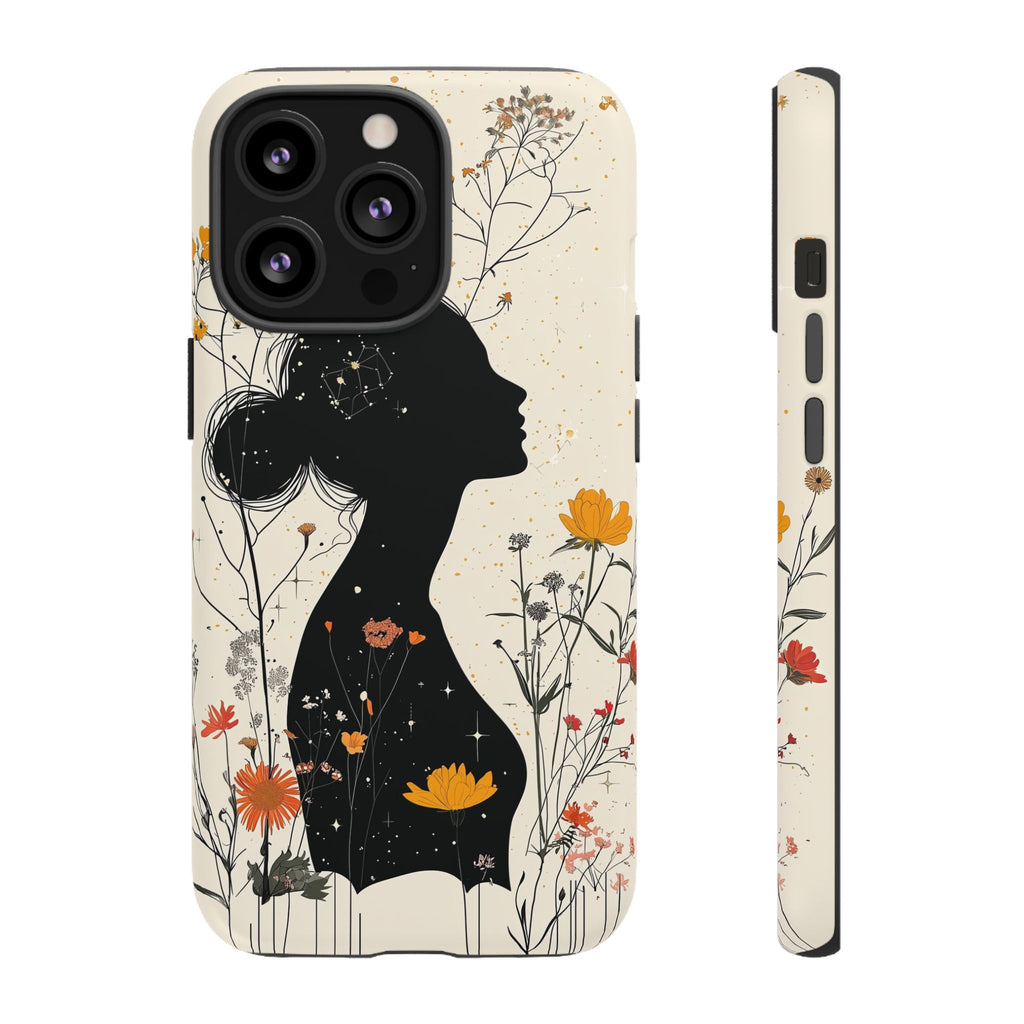 Floral Silhouette iPhone Case | Botanical Woman