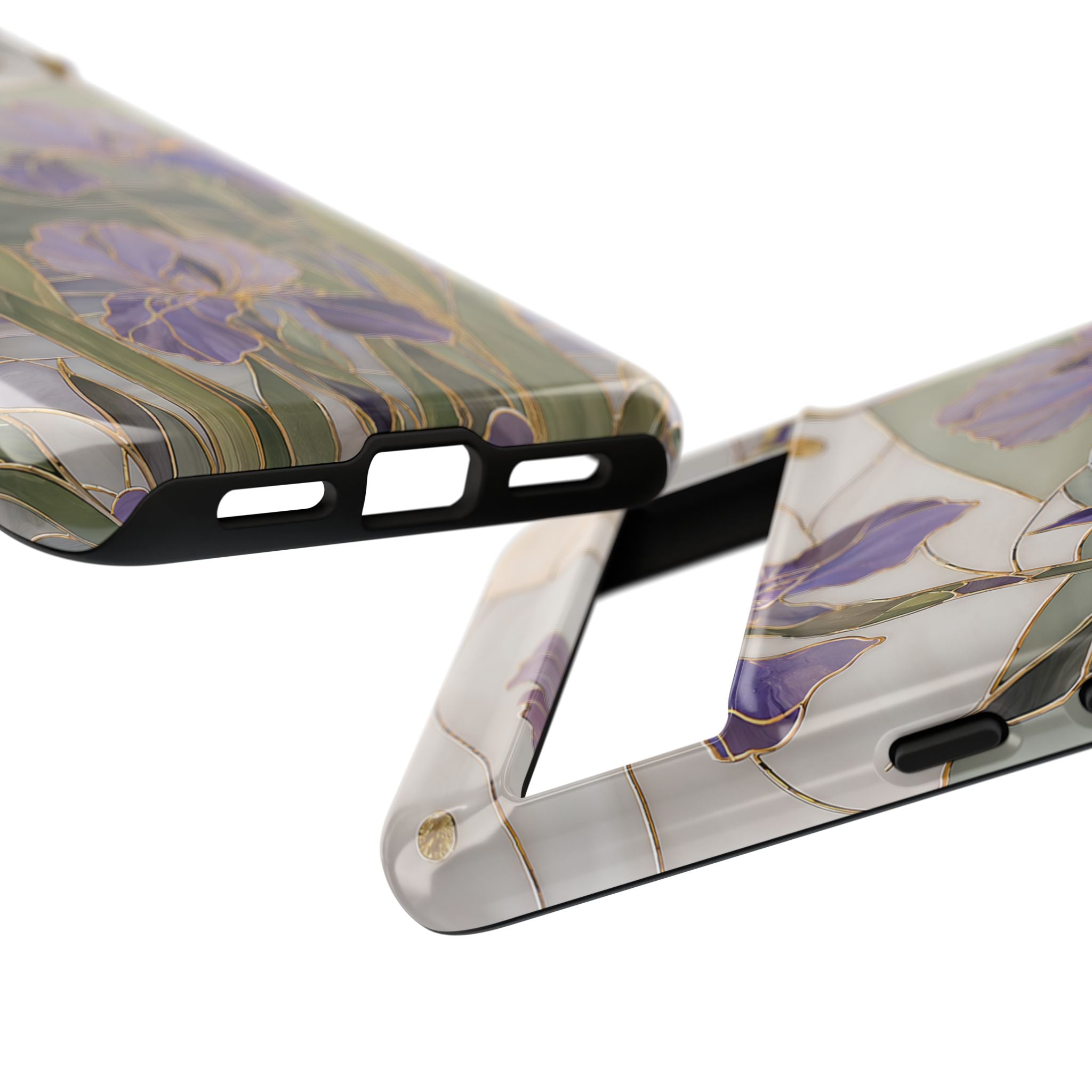 Stained Glass Iris Google Pixel Phone Case | Purple Floral Phone Case
