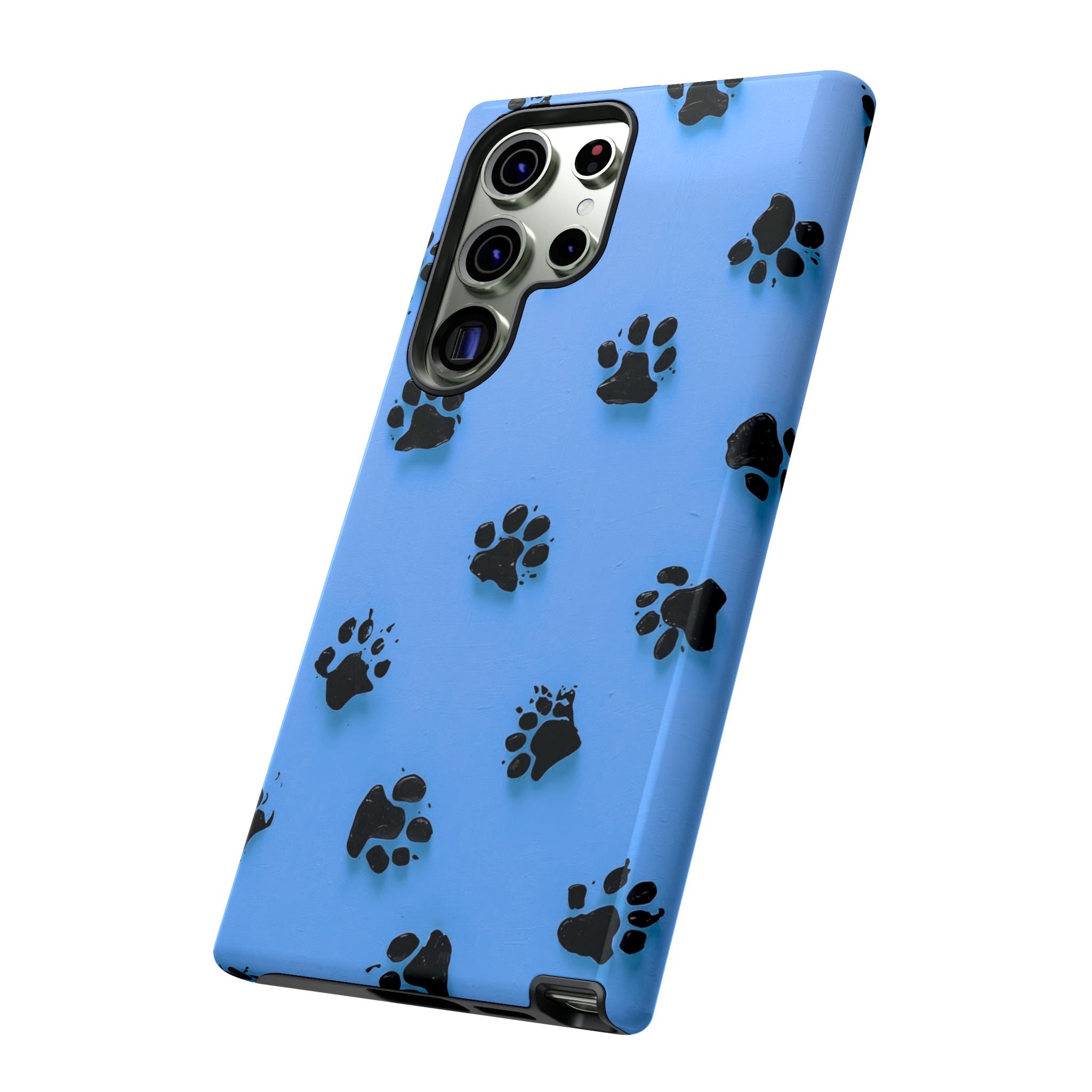 Blue Paw Print Tough Samsung Galaxy Case — Protective Dog & Cat Lover Cover