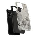 Snow Leopard Samsung Galaxy Phone Case | Winter Moon Forest Protective Phone Cover