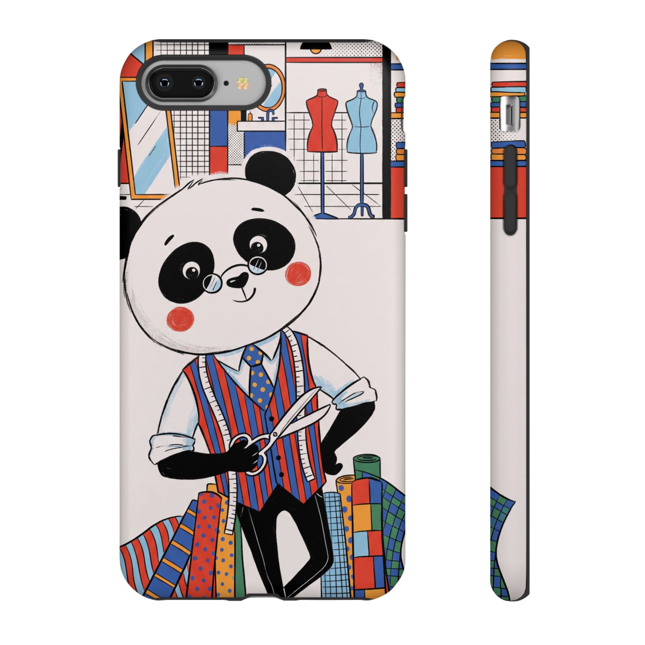 Panda Tailor iPhone Case | Cute Seamstress Cartoon