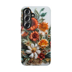 Floral Quilling Tough Samsung Galaxy Case — Orange Daisy