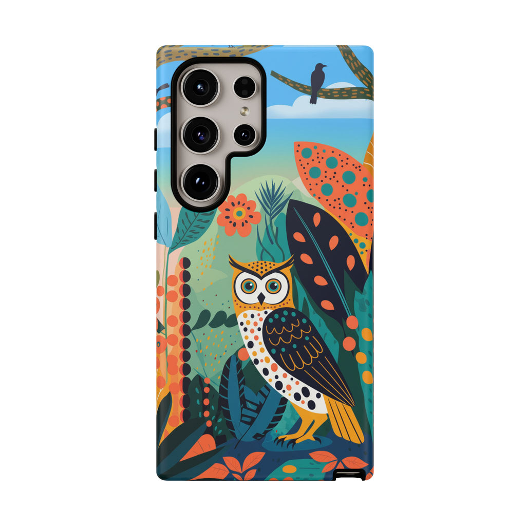 Botanical Forest Colourful Owl Samsung Galaxy Phone Case