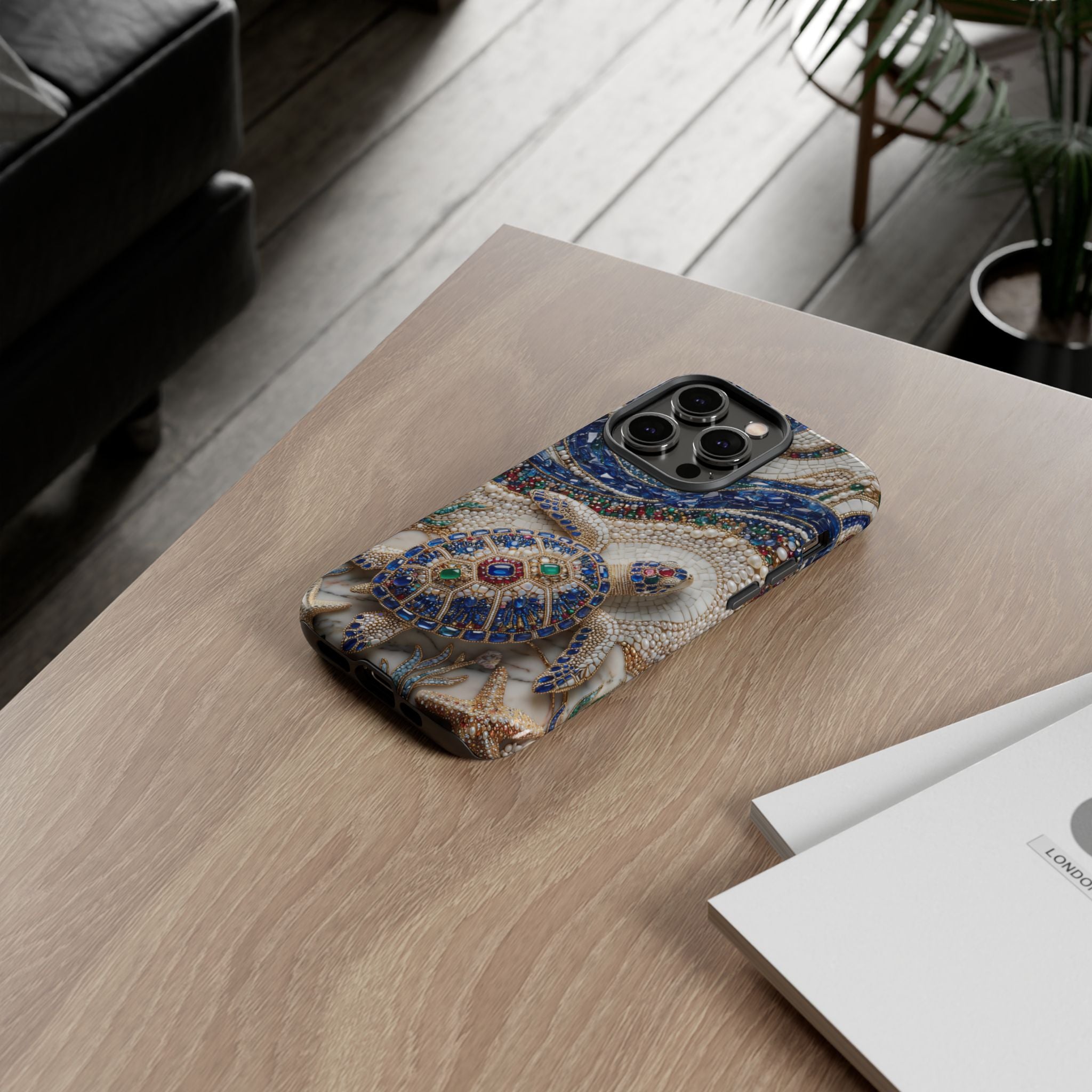 Sea Turtle Mosaic iPhone Case – Decorative Ocean Art Protective Case