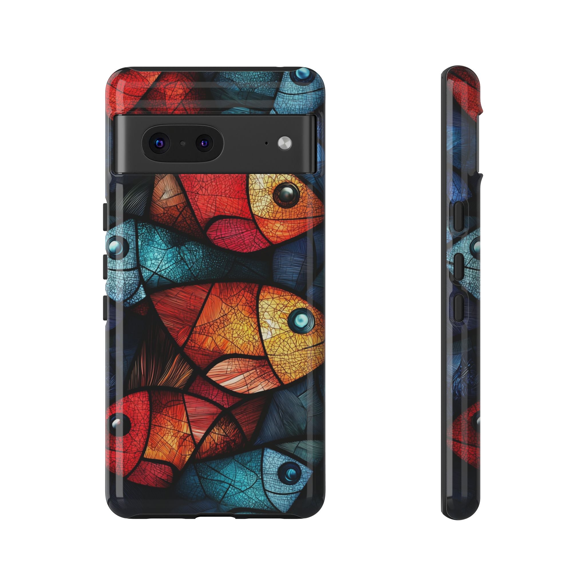 Fish Mosaic Tough Google Pixel Case — Colourful Artistic Fish Pattern