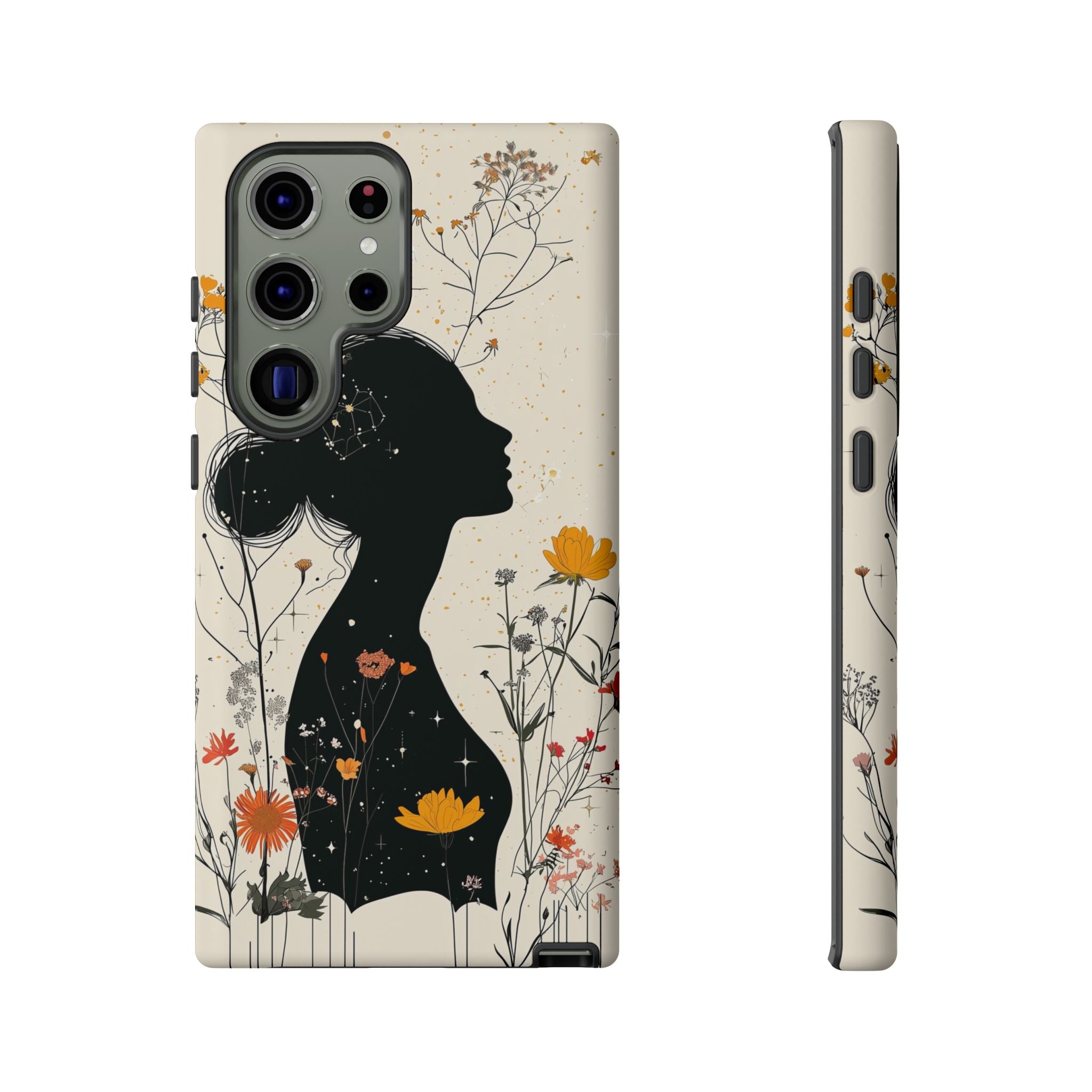 Floral Silhouette Samsung Galaxy Case | Botanical Woman