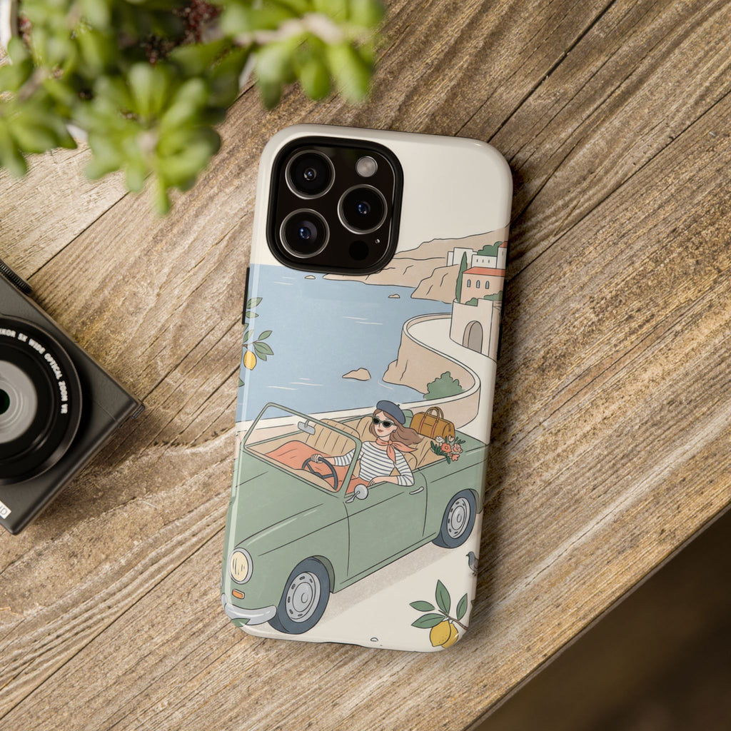 Retro Coastal Road Trip Design iPhone Case