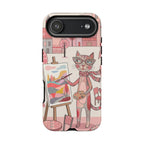 Artistic Cat iPhone Case | Painter Kitty Illustration Tough Case