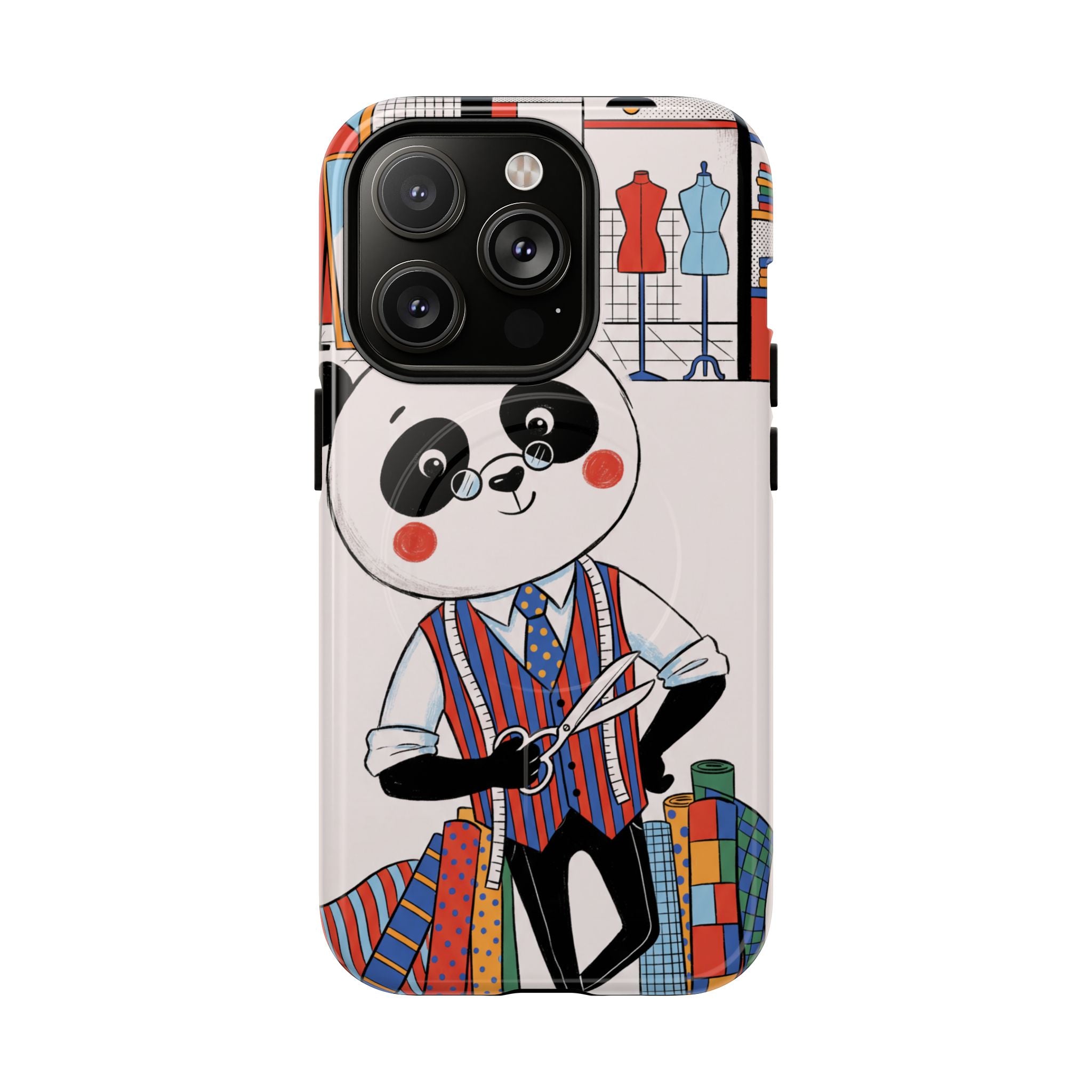 Panda Tailor MagSafe iPhone Case | Cute Seamstress Cartoon