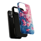 Floral Cherry Blossom iPhone Case | Pink Blue Watercolour