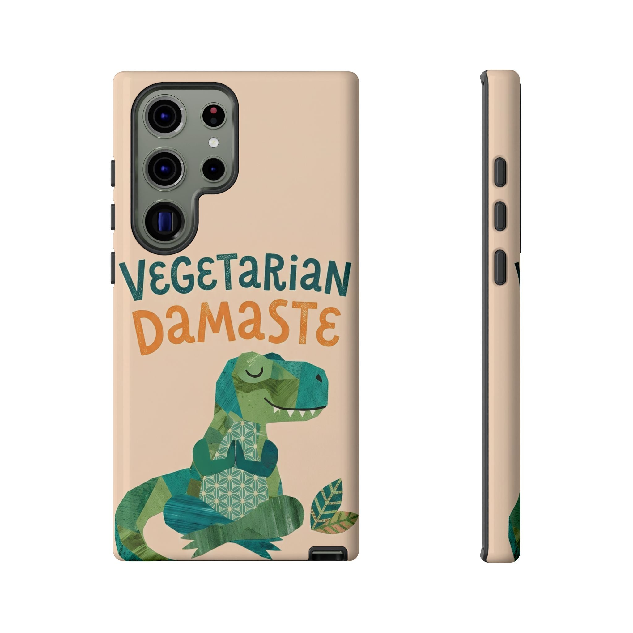 Cute Dinosaur Tough Samsung Galaxy Phone Case | Whimsical Meditating Dino Cover