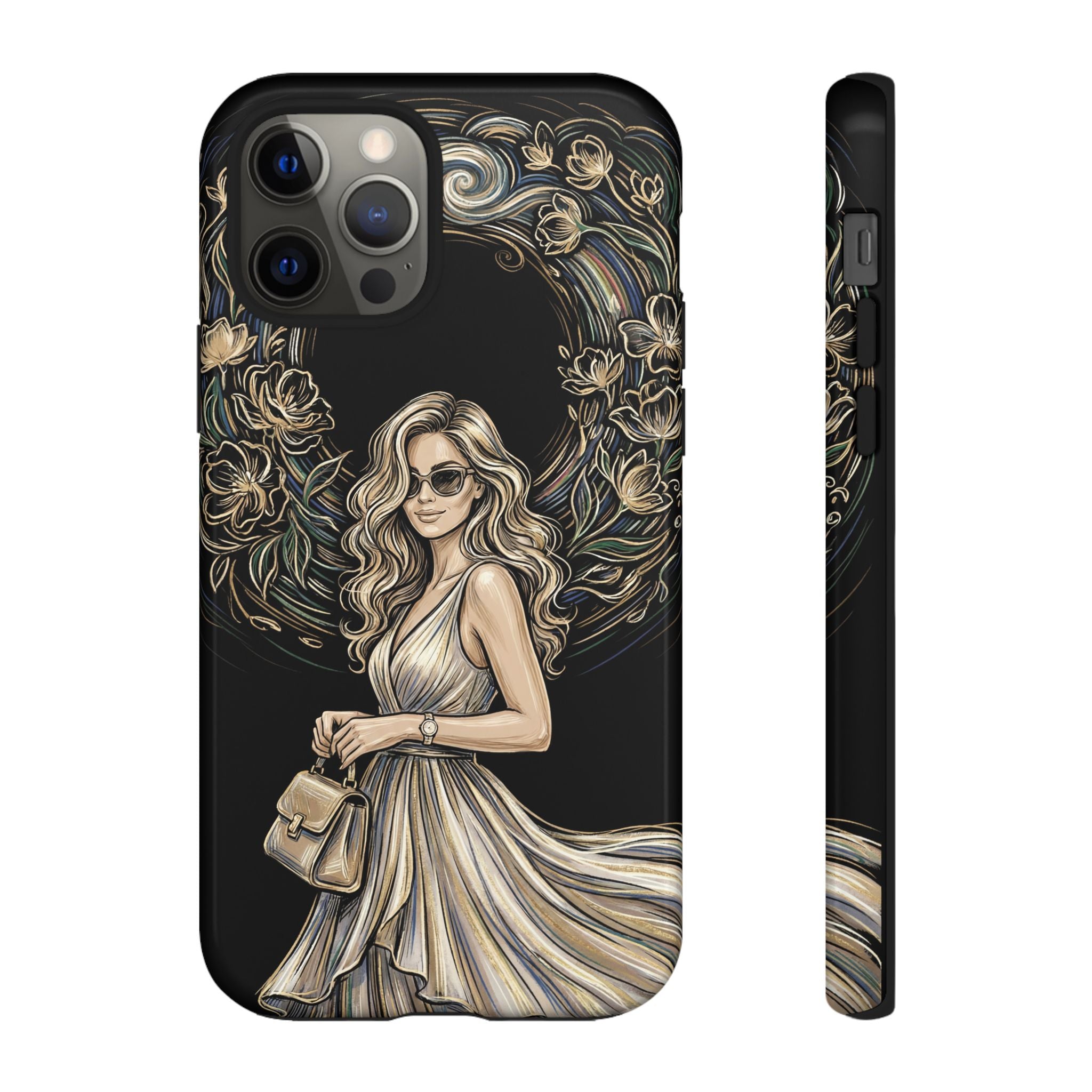 Stylish Woman Floral Wreath Tough iPhone Case