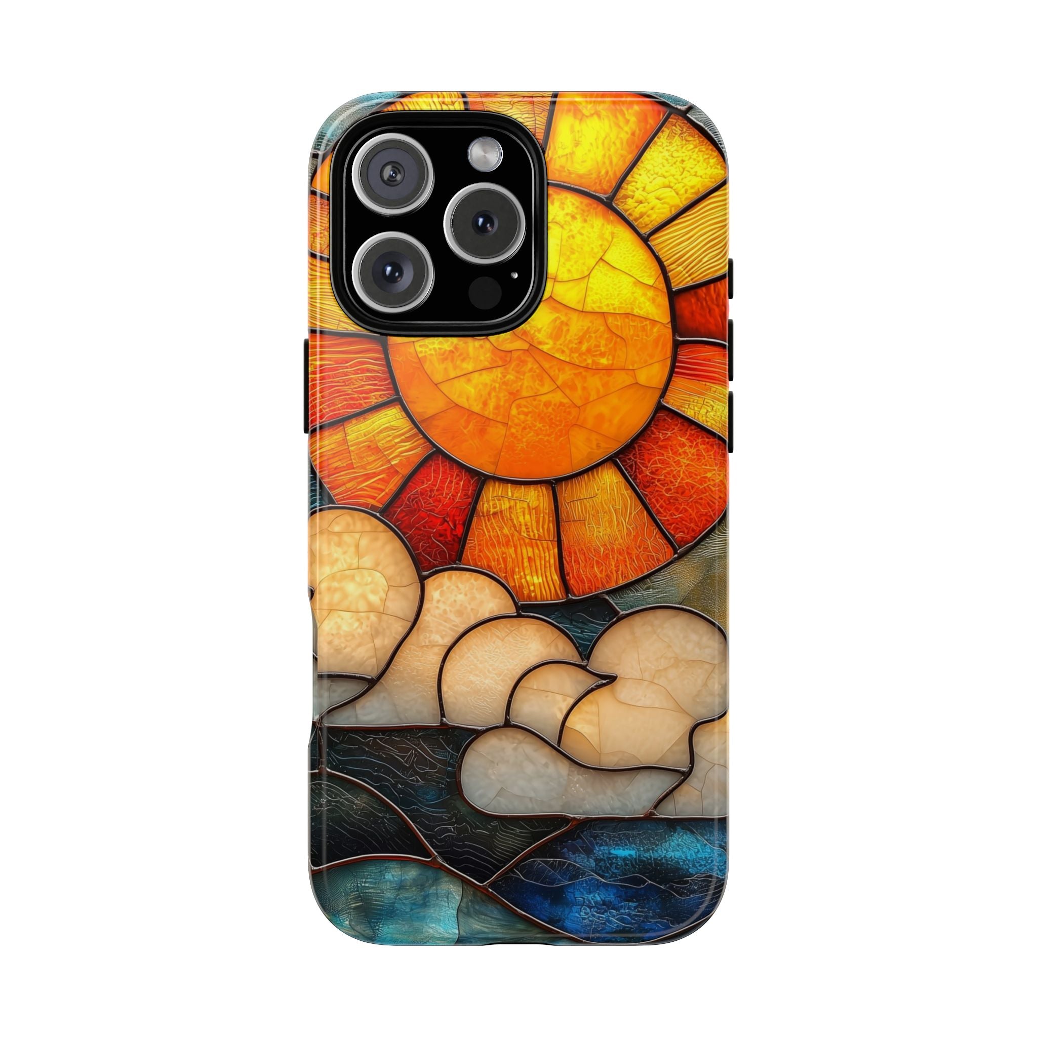 Stained Glass Sun & Clouds iPhone Case