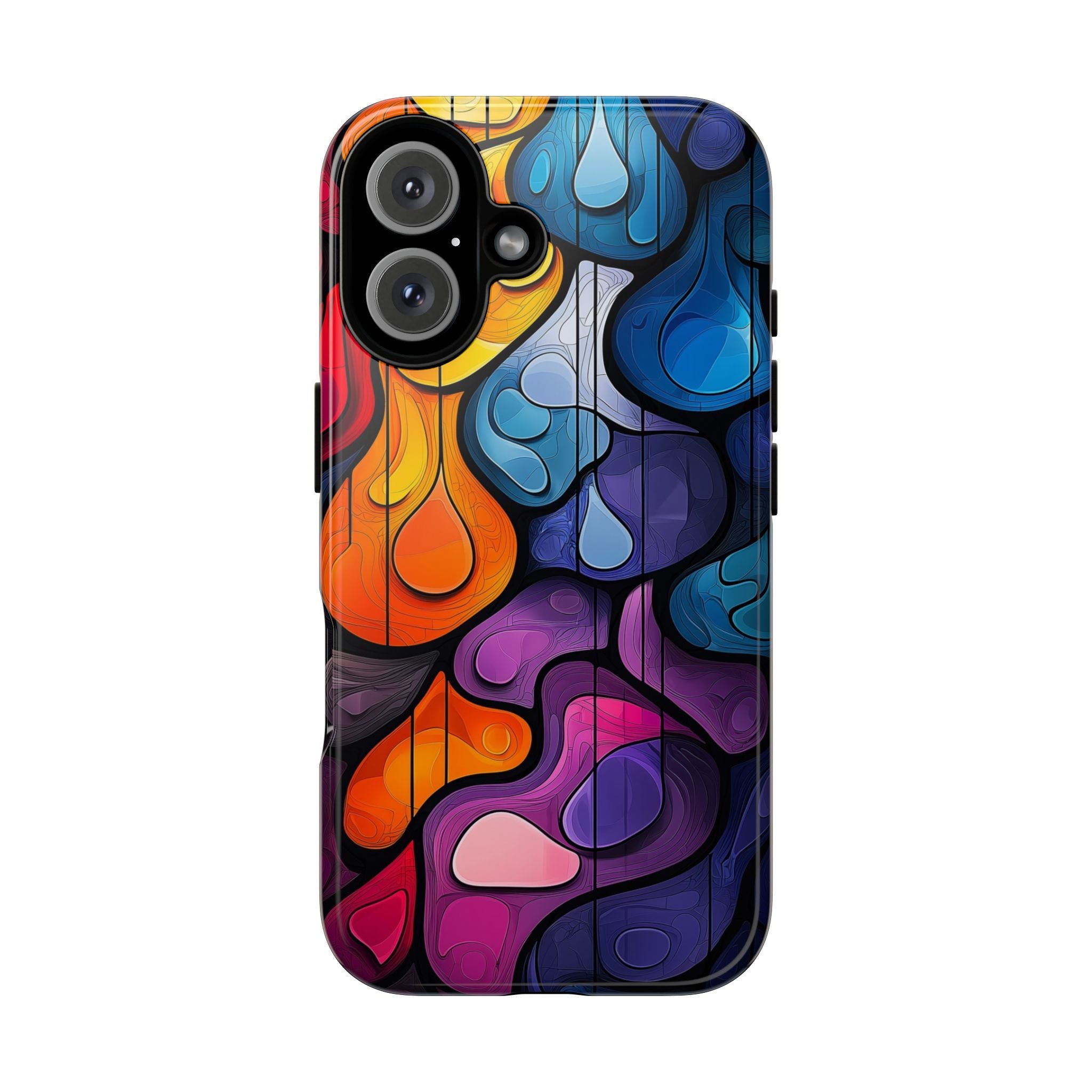 Abstract Colourful Drop iPhone Case — Vibrant Stained-Glass