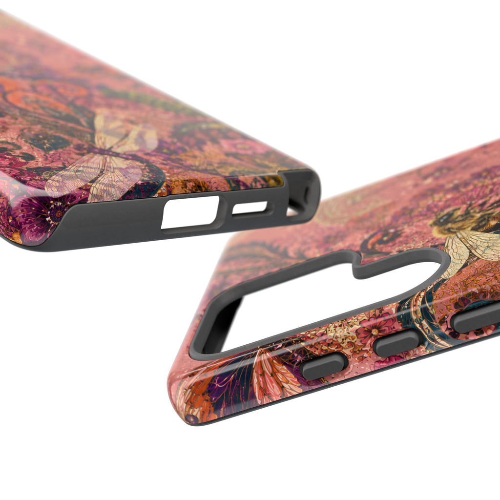 Vintage Floral Tough Samsung Galaxy Phone Case | Boho Paisley Bee Cover
