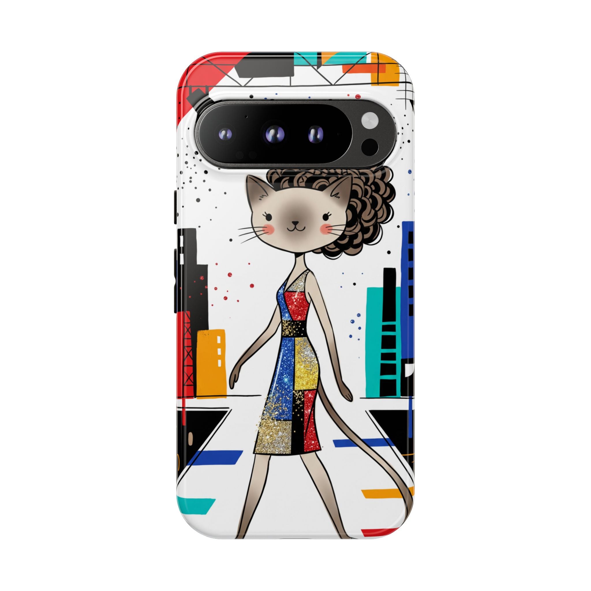 Catwalk City Google Pixel Phone Case | Cute Fashion Cat