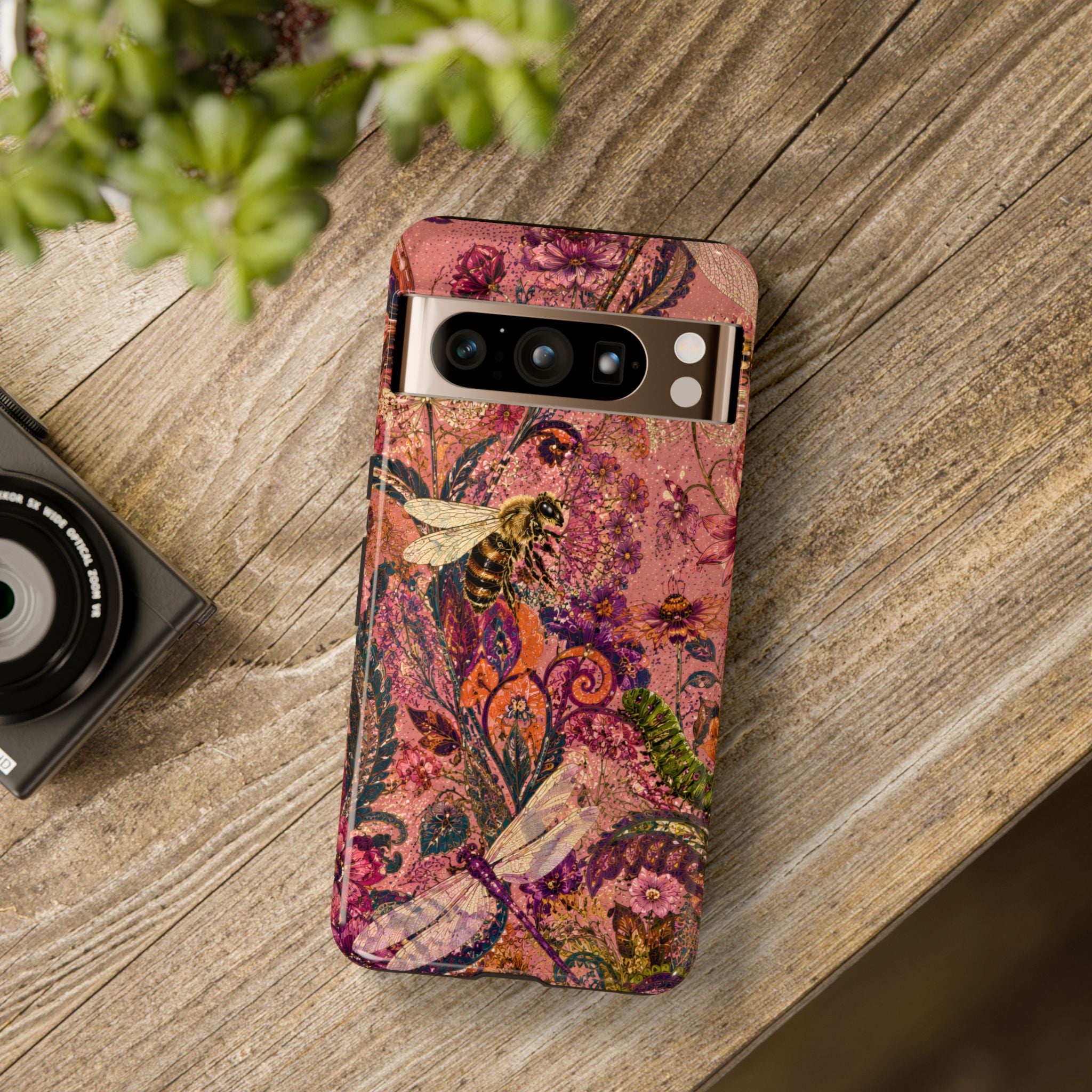 Vintage Floral Tough Google Pixel Phone Case | Boho Paisley Bee Cover