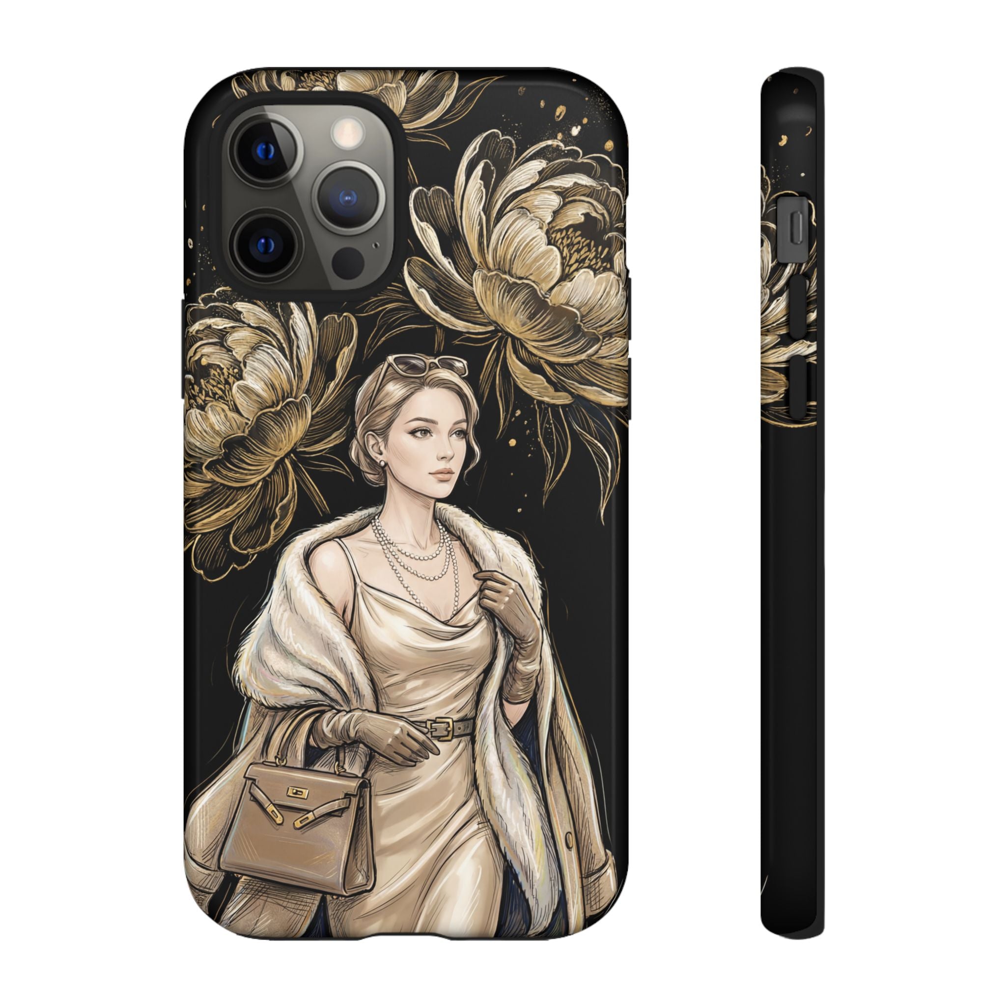 Elegant Vintage Lady Floral iPhone Case | Chic Protective Cover for Women