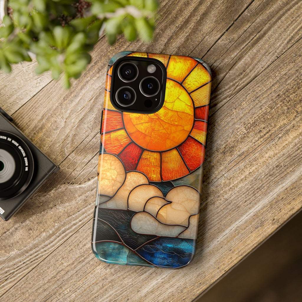 Stained Glass Sun & Clouds iPhone Case
